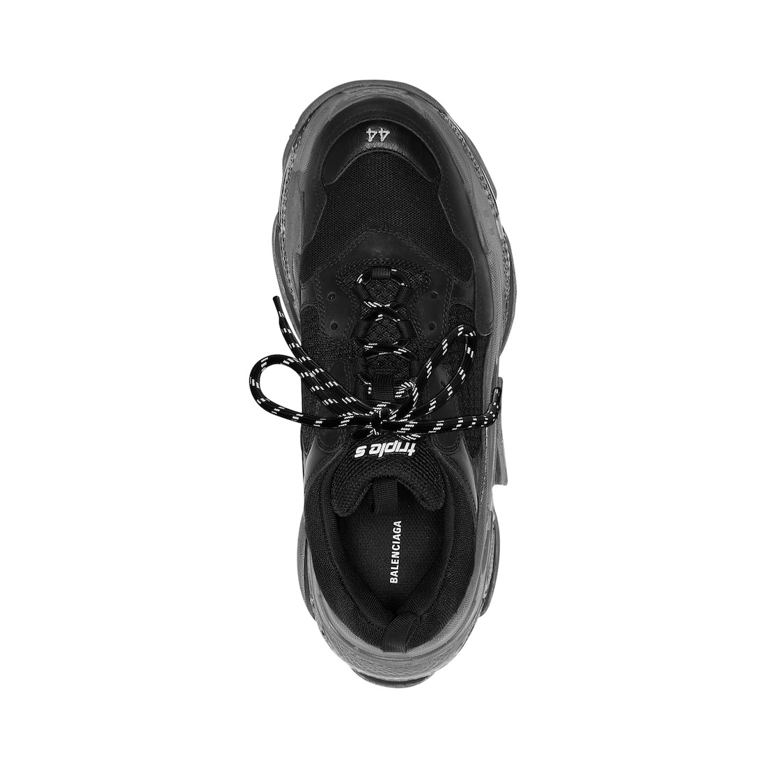 Men's Triple S Sneaker Clear Sole in Black - 5