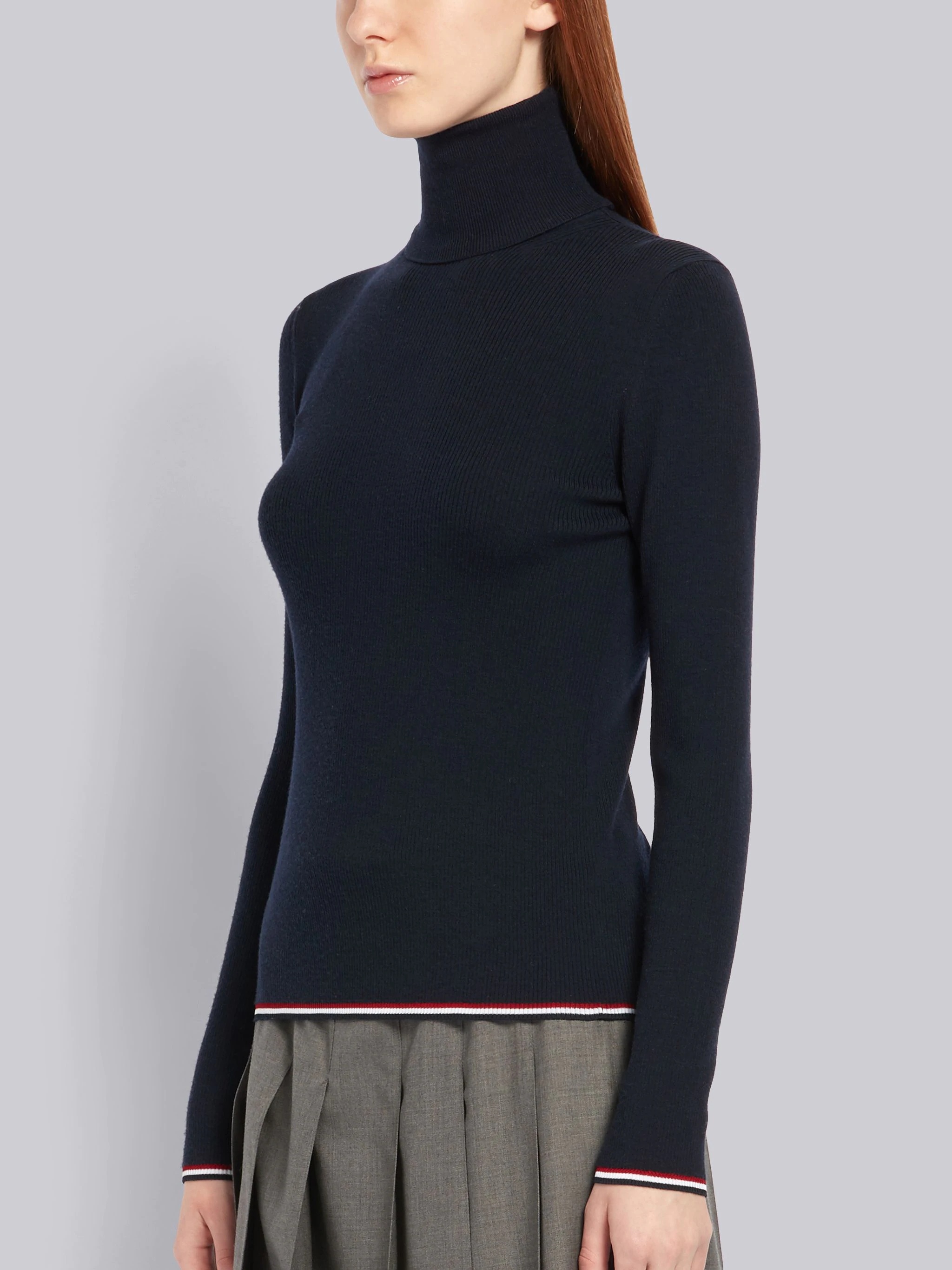 RWB-trim roll-neck jumper - 2