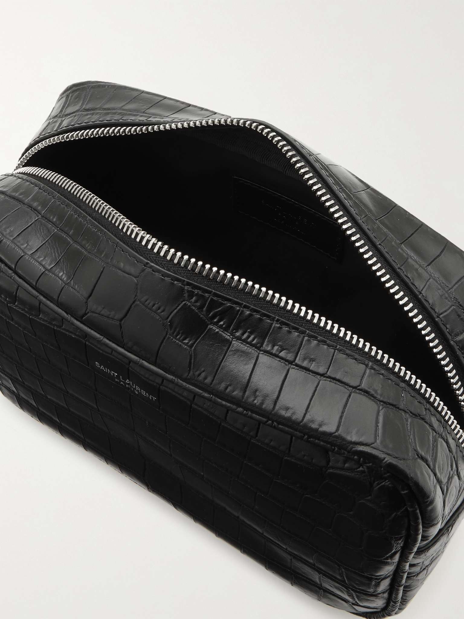 Croc-Effect Leather Wash Bag - 2