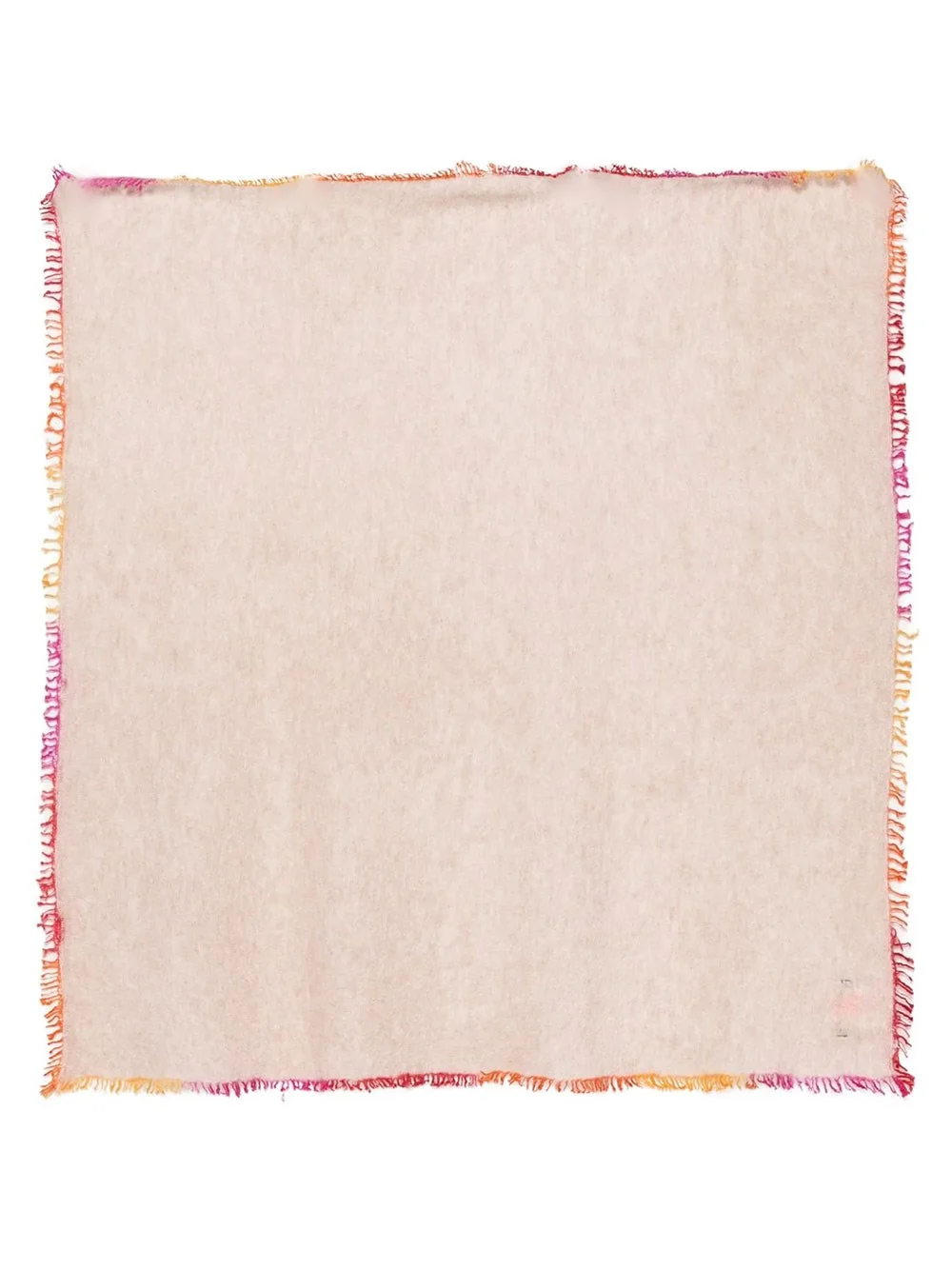 Faliéro Sarti shawl “Little Adriana” in taupe cashmere with colorful fringes - 1