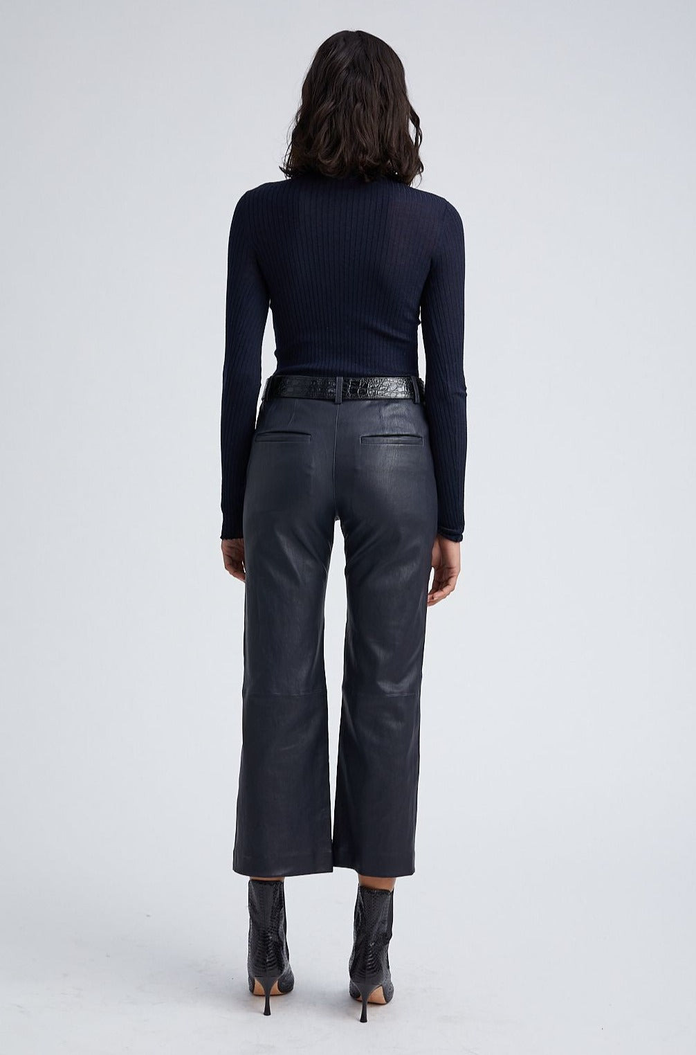 NAVY CASHMERE MOCK NECK - 6