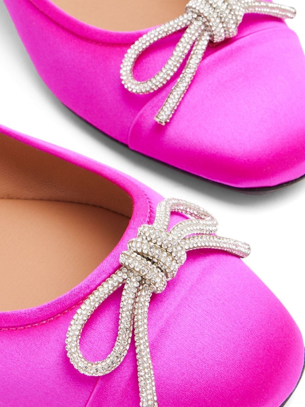 crystal-embellished round-toe ballerina shoes - 4