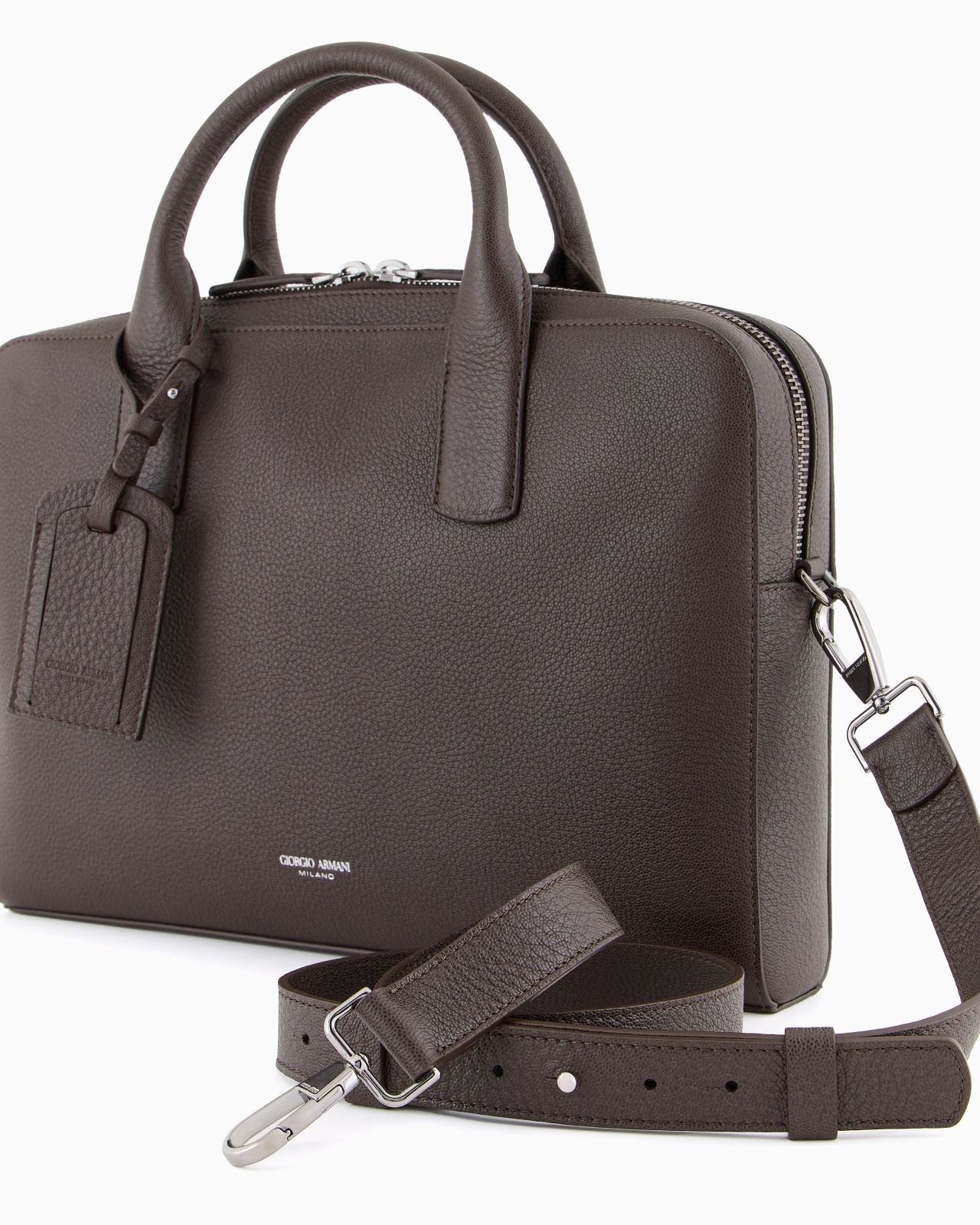 PEBBLED LEATHER BRIEFCASE - 5