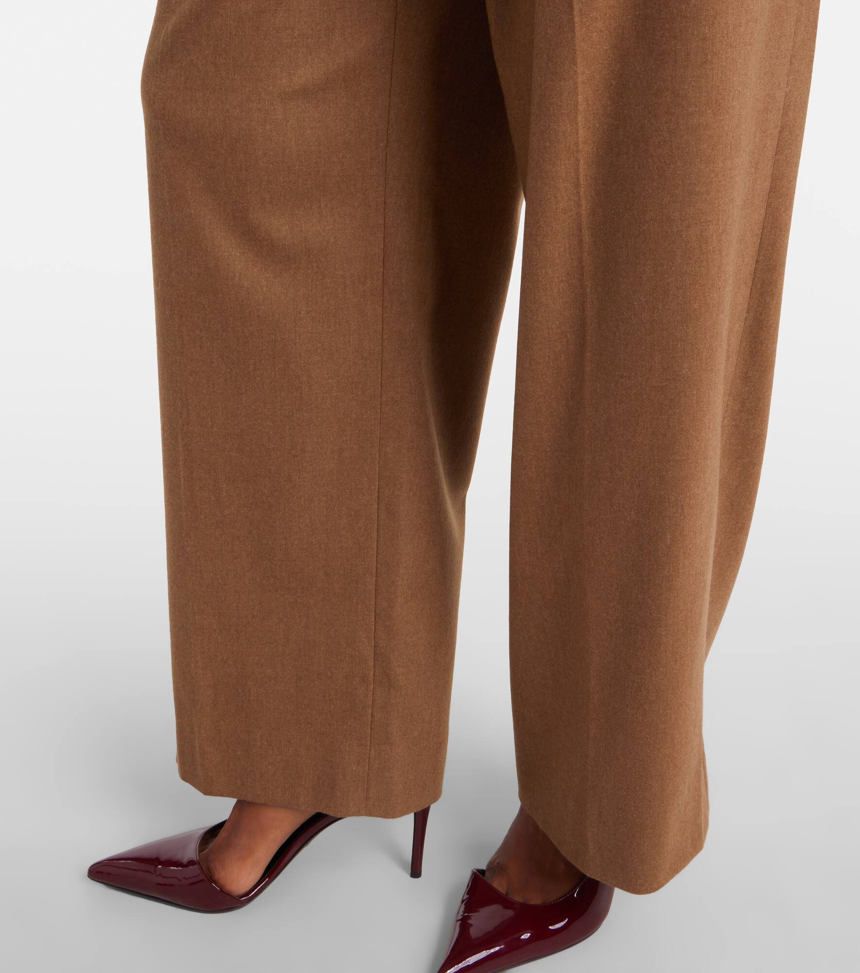 August high-rise wool straight pants - 5