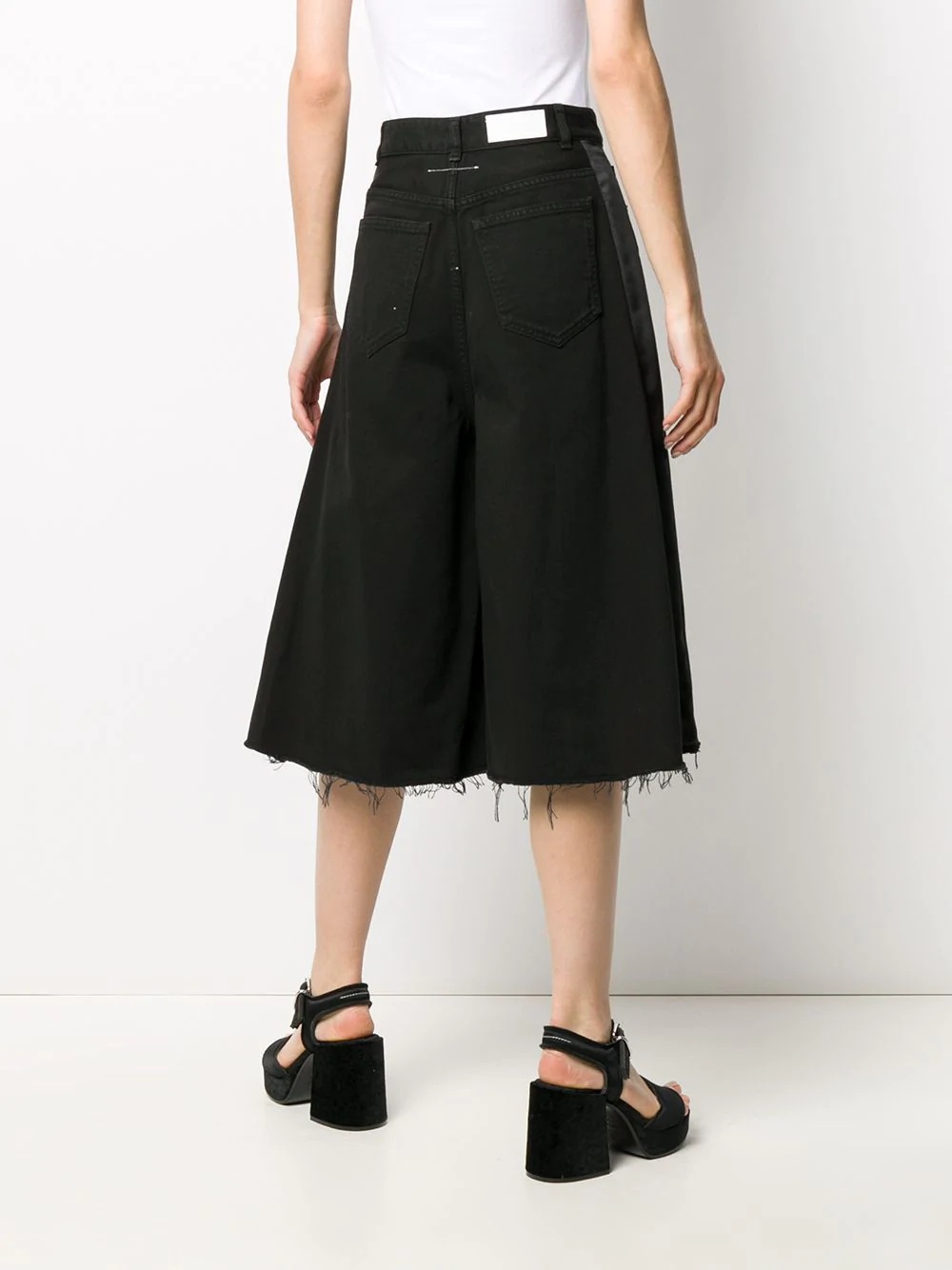 raw hem denim skirt - 4