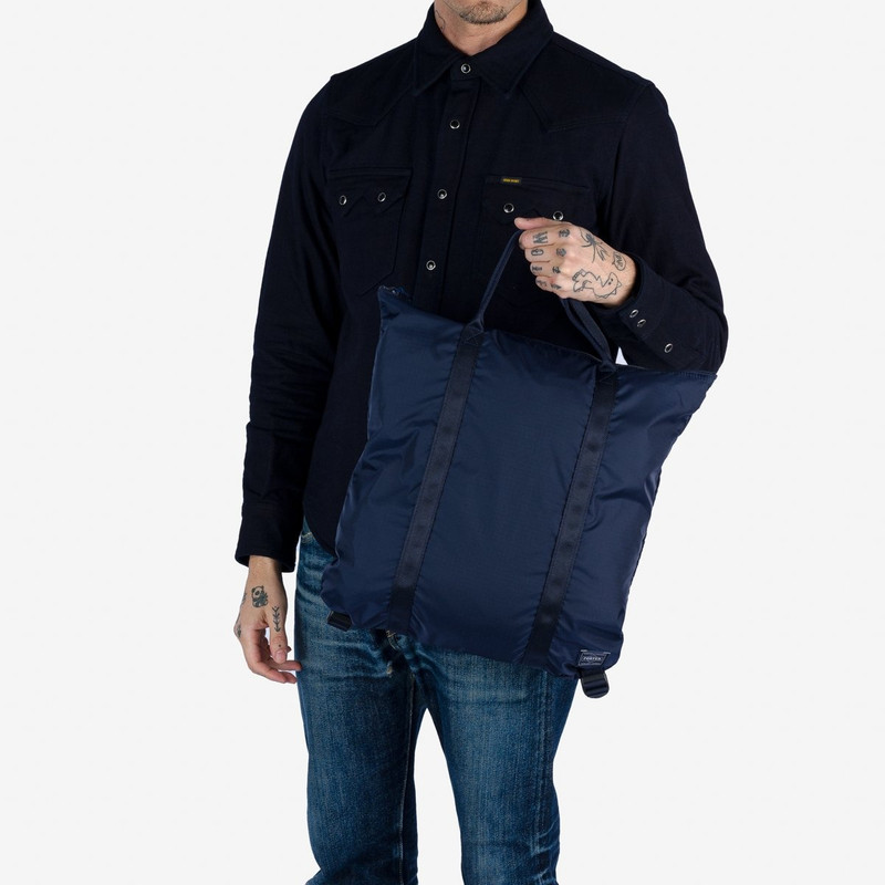 Iron Heart POR-FLEX-TOTE-BLU Porter - Yoshida & Co. - Flex 2Way Tote Bag - Blue outlook
