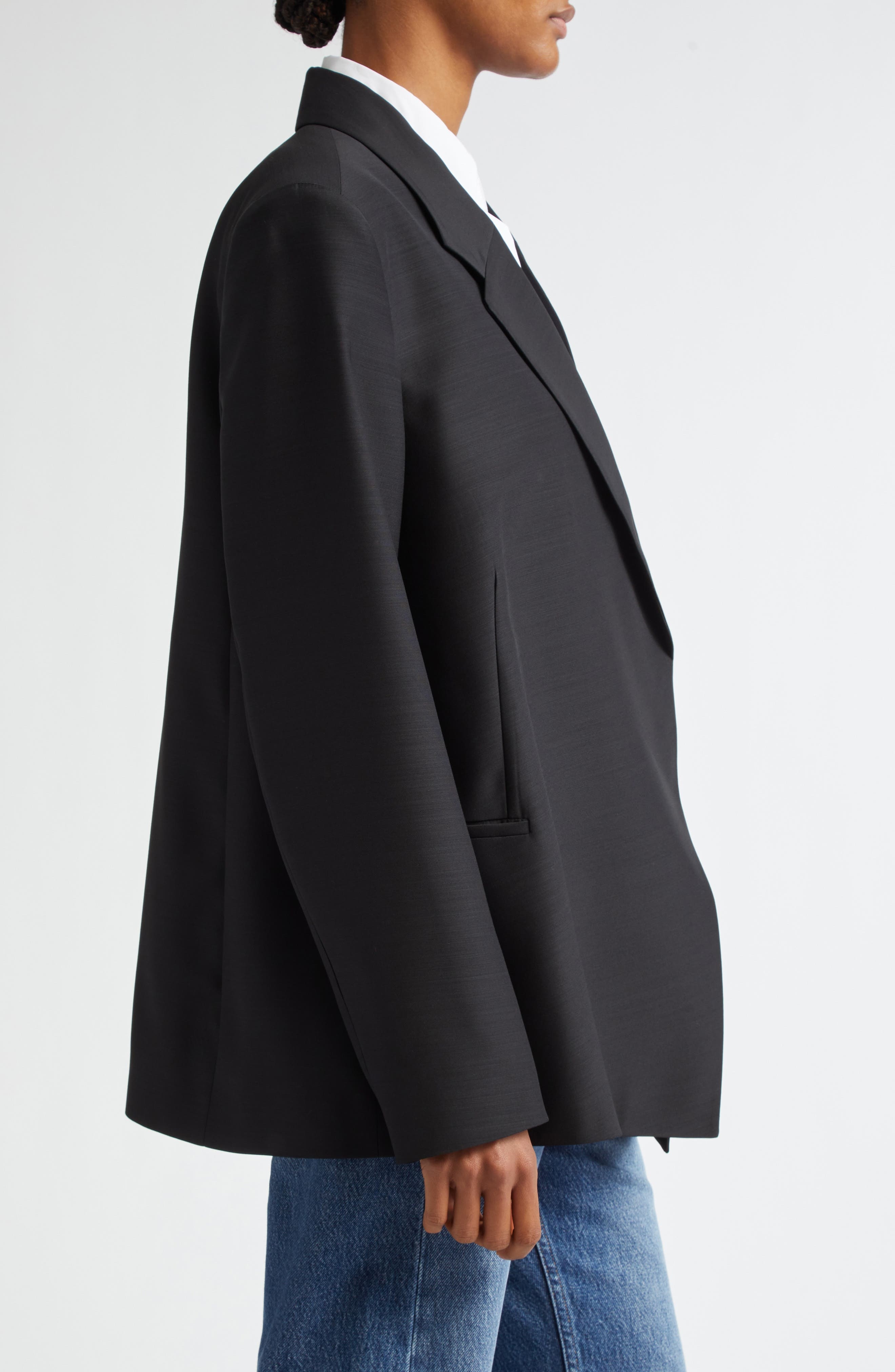 BITE Studios Polus Asymmetric Wool Blazer in Black at Nordstrom - 3