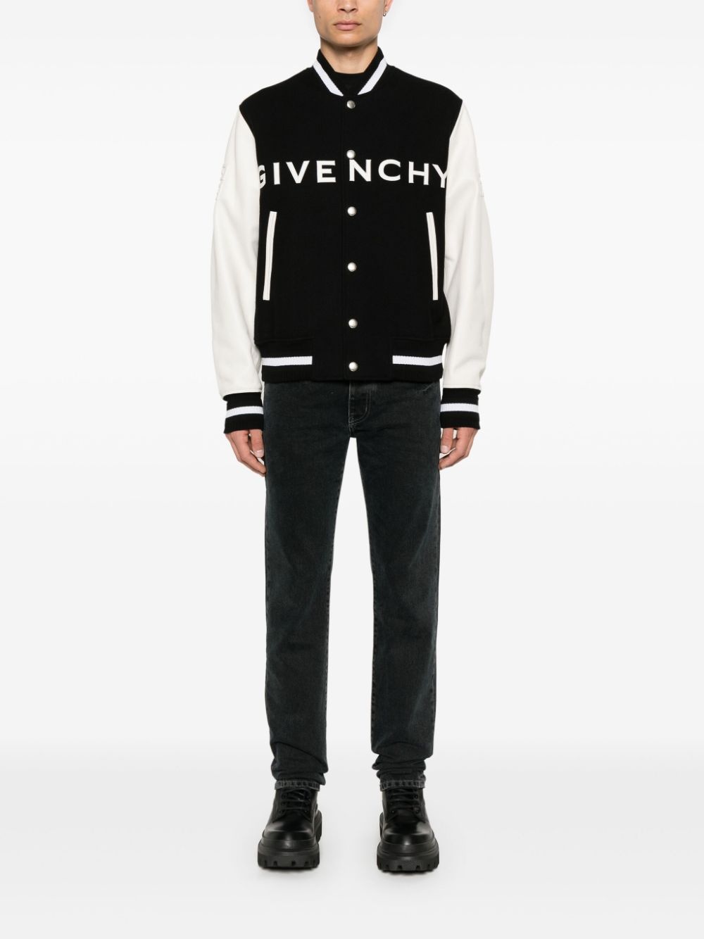 logo-print varsity jacket - 2