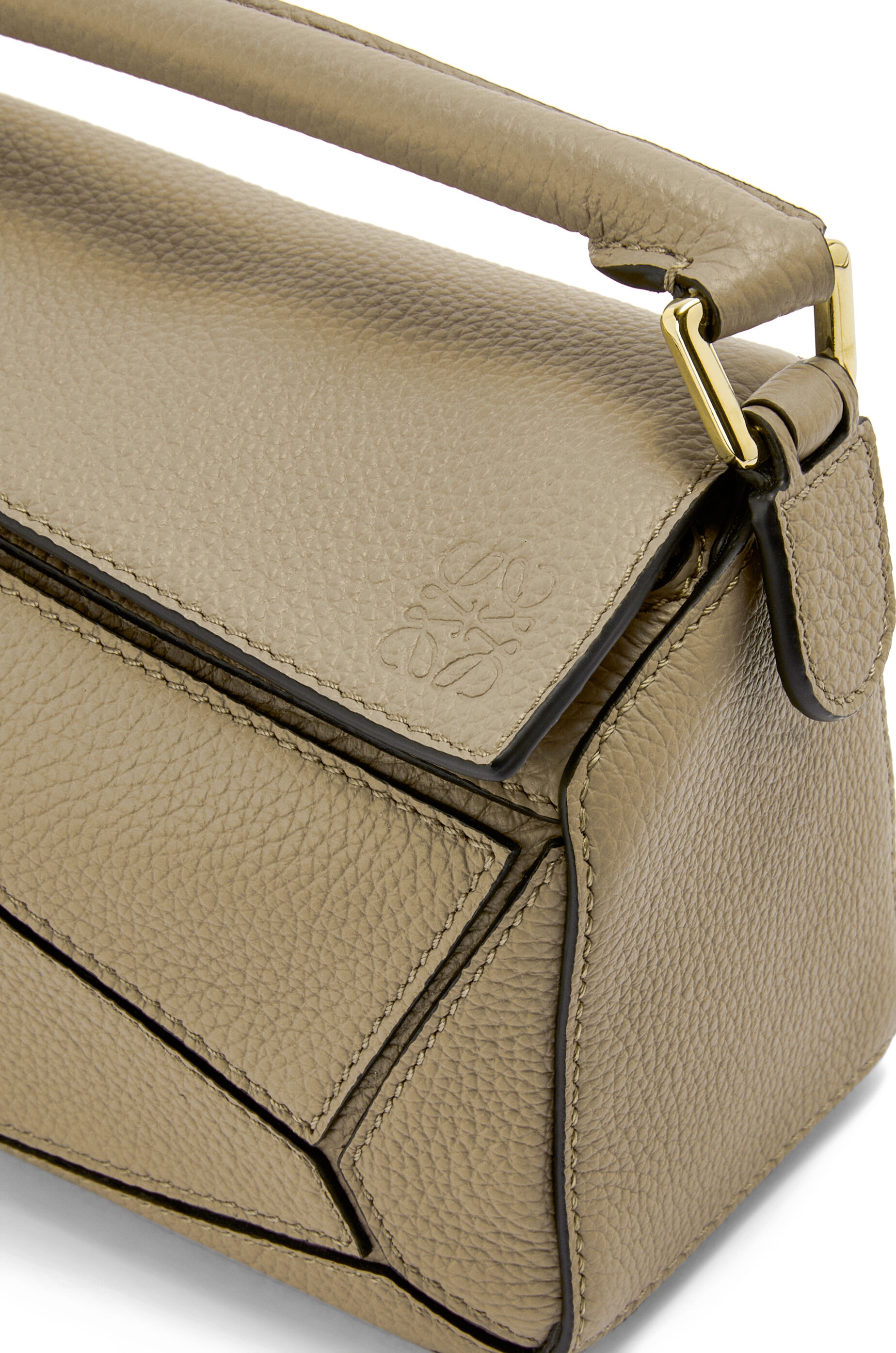 Loewe Small Puzzle Bag In Soft Grained Calfskin Leather In Artichoke Green