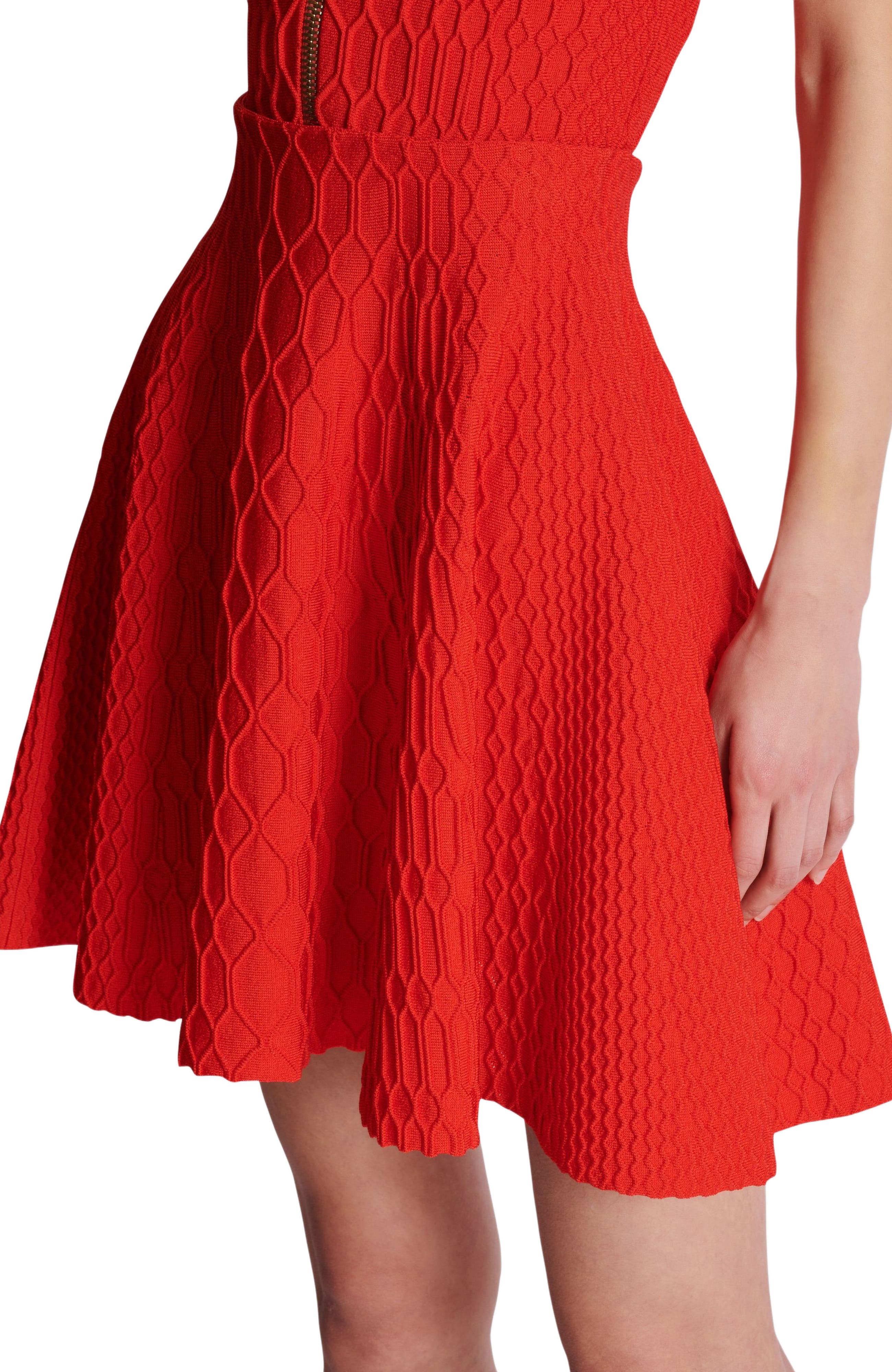 Balmain Flared Crocodile-Knit Skirt at Nordstrom - 7