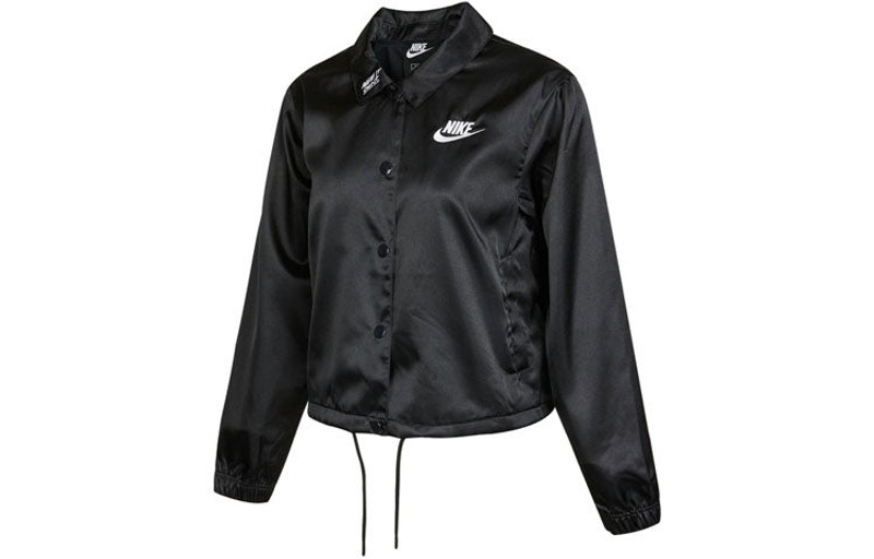 (WMNS) Nike AS W Nike 스포츠웨어 JKT 재킷 SATIN FEMME 검정 DJ5363-010 - 1