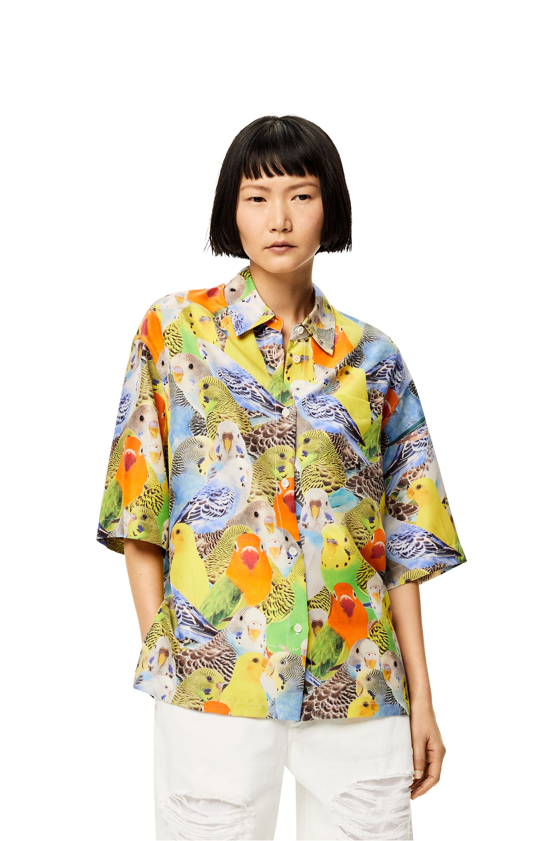 Parrots print shirt in silk - 3