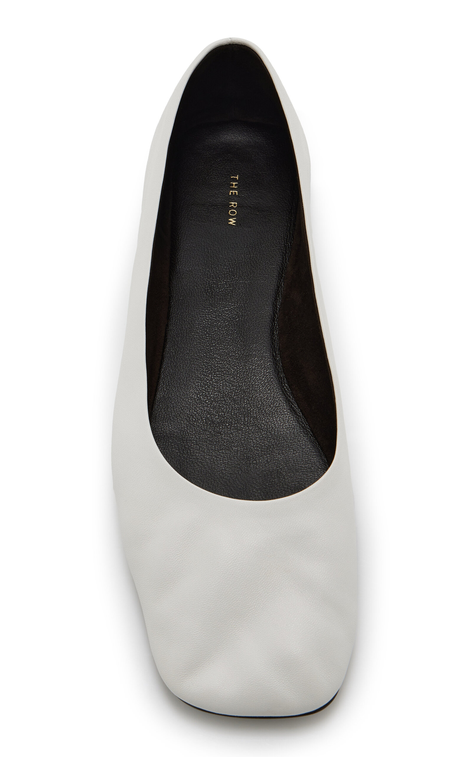 Square Leather Ballet Flats white - 3