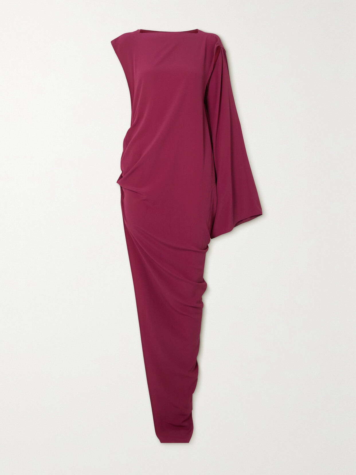 Edfu One-sleeve Draped Crepe De Chine Gown - 1