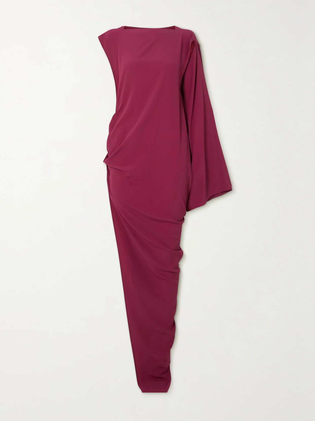 Edfu One-sleeve Draped Crepe De Chine Gown - 1