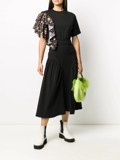 MSGM floral-print ruffled T-shirt outlook