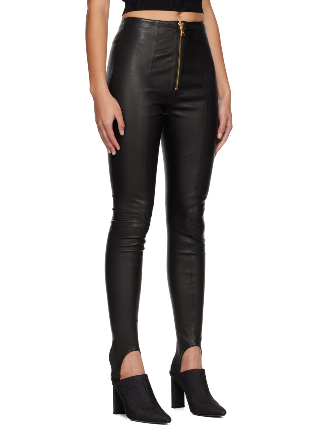 Black Stirrup Leggings - 2