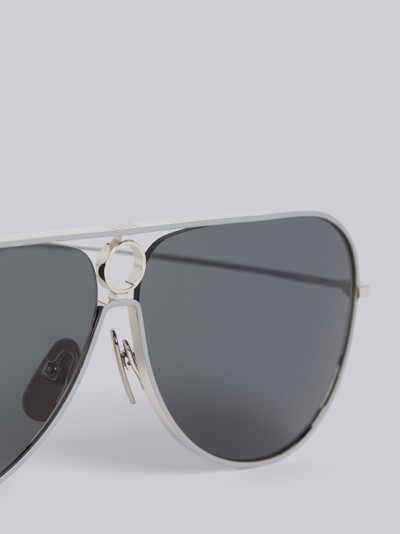 Thom Browne TB115 - Silver Aviator Sunglasses outlook