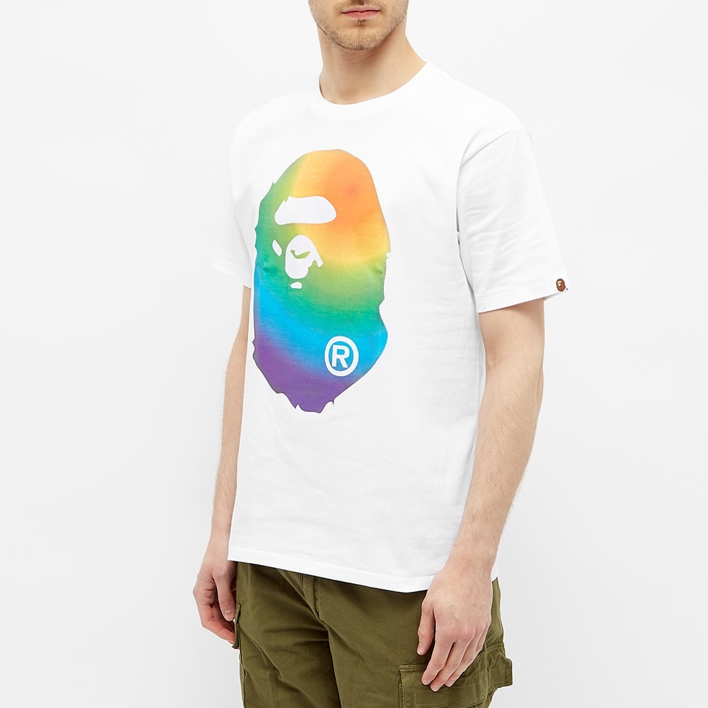 A Bathing Ape Rainbow Big Ape Head Tee - 4