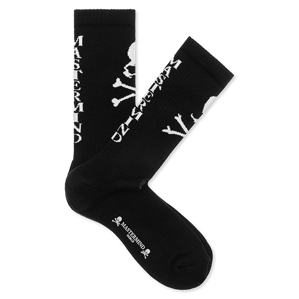 MASTERMIND WORLD FRONT SKULL SOCKS - BLACK - 1