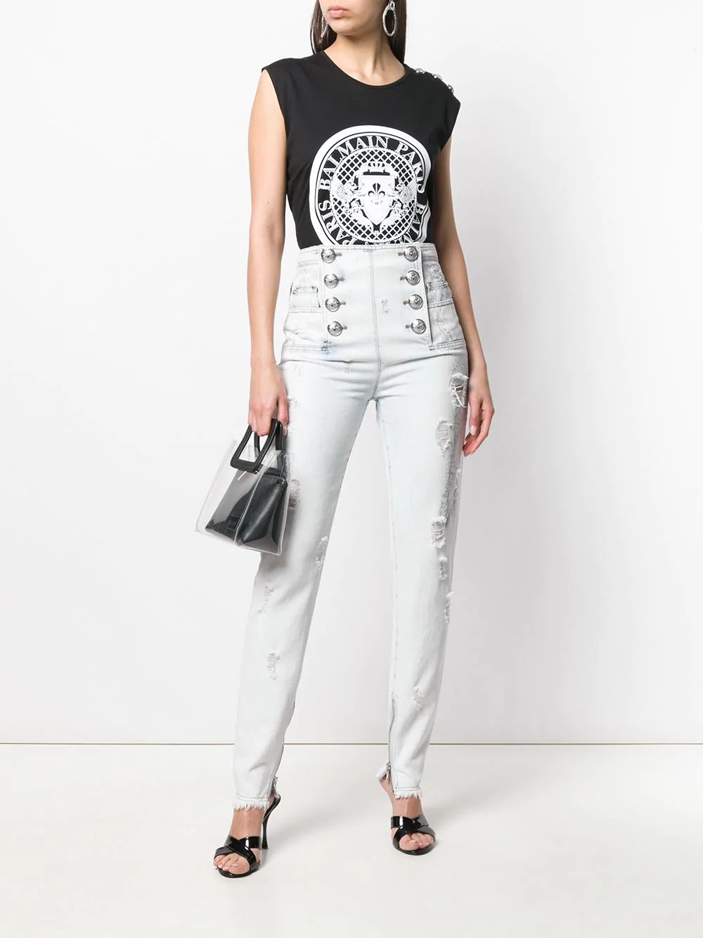 Balmain medallion print tank top - 2