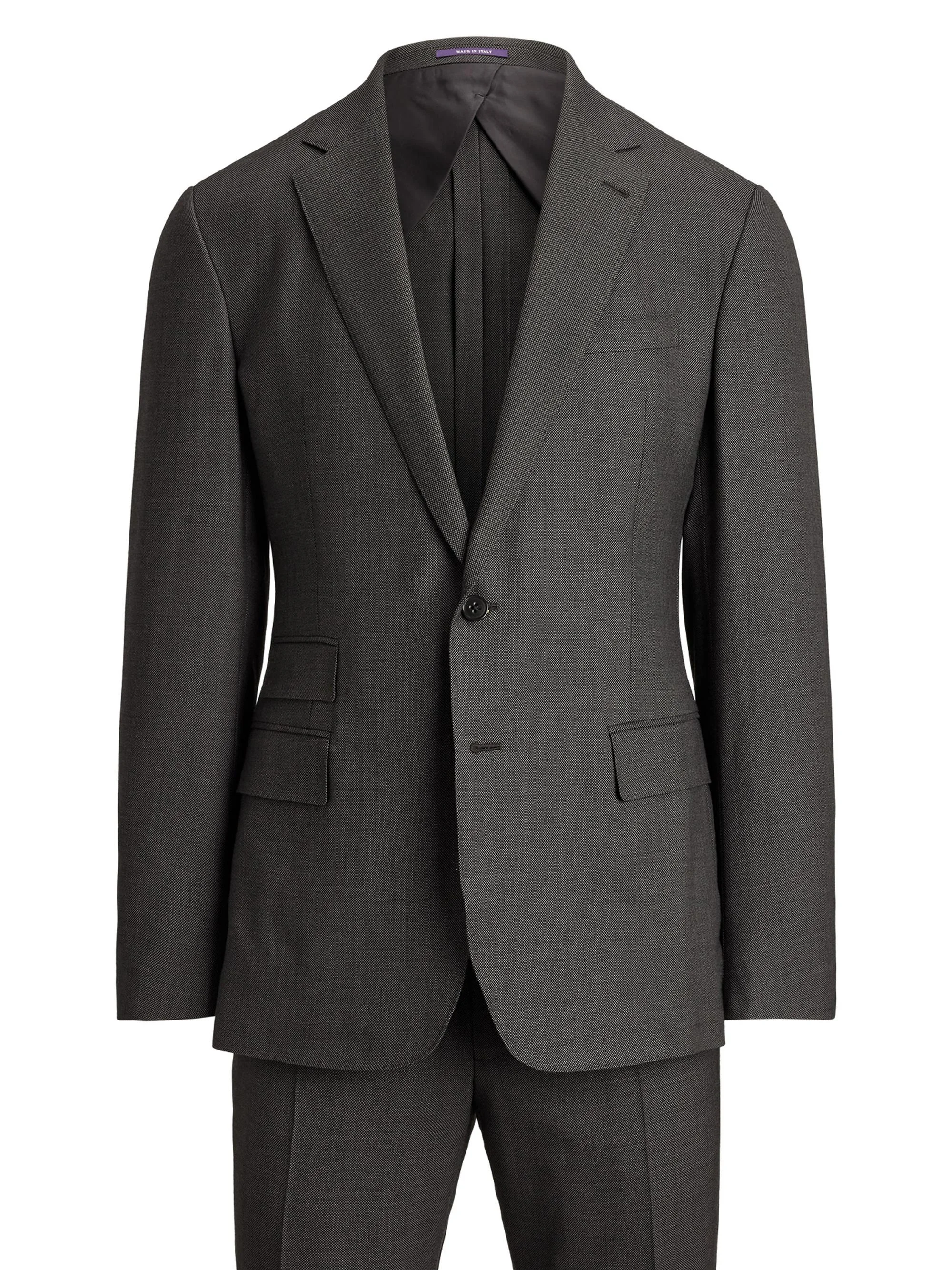 Men's Kent Hand-Tailored Wool Birdseye Suit - Charcoal Multi - 1