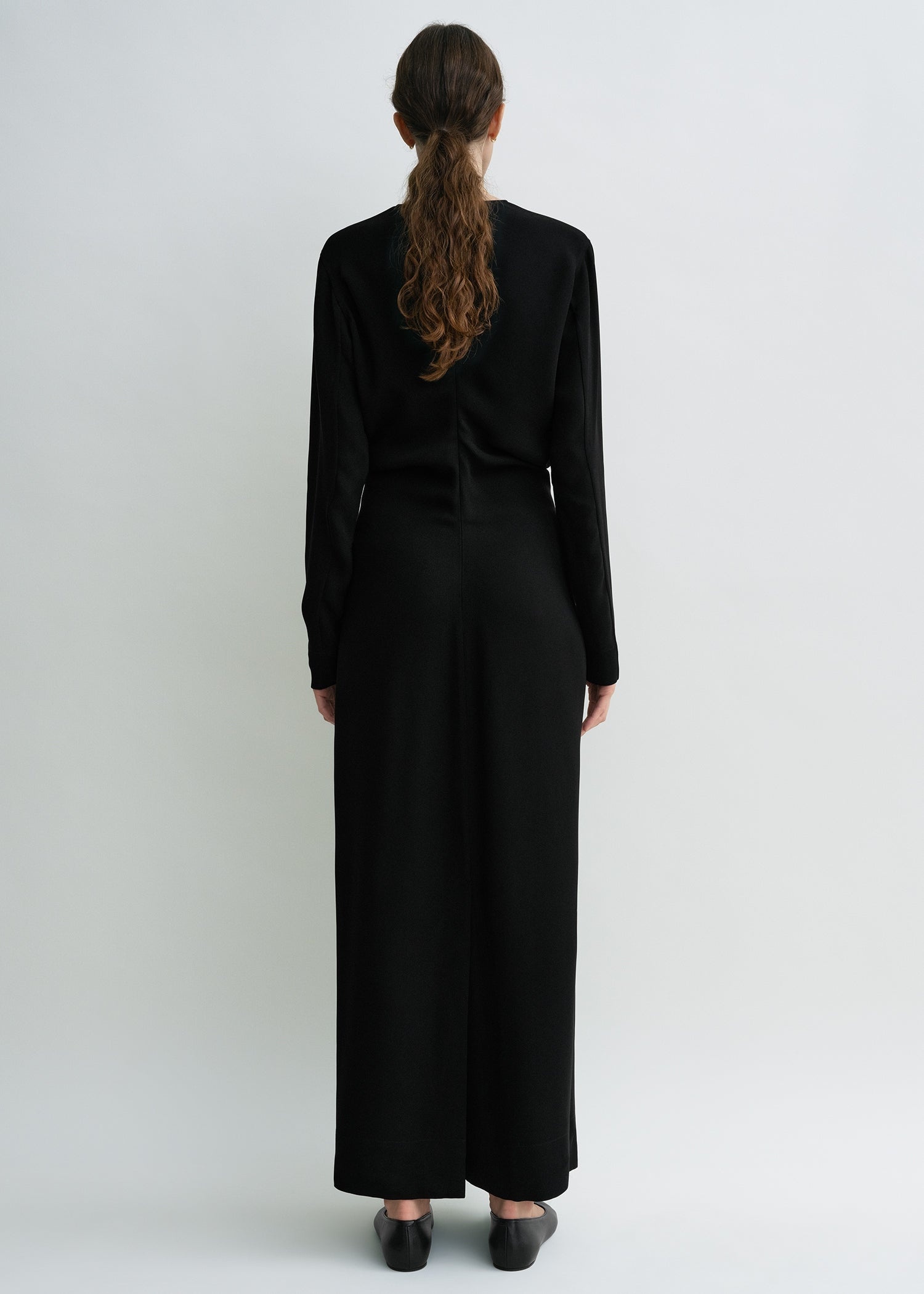 Long-sleeve slouch waist dress black - 4