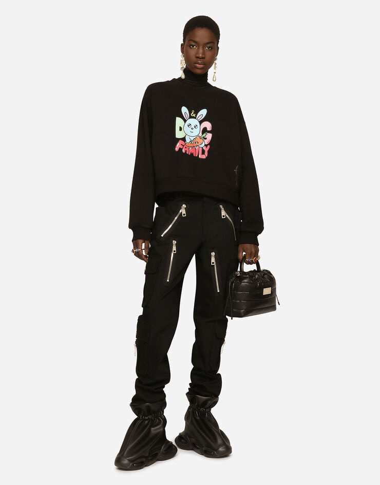 Cropped sweatshirt with Gianpiero D’Alessandro print - 2