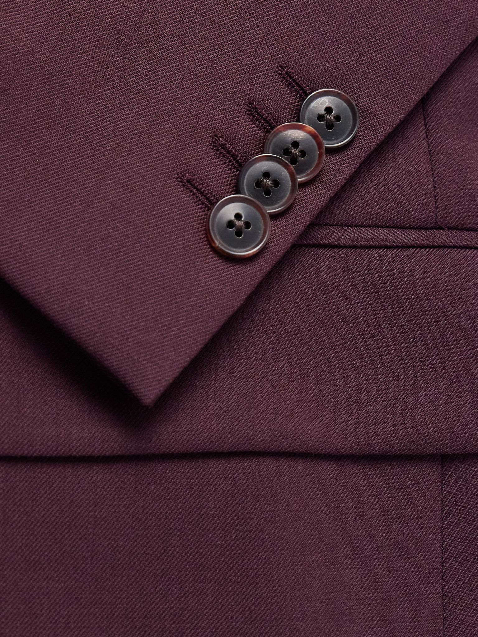 Soho Slim-Fit Wool-Twill Suit Jacket Burgundy - 4