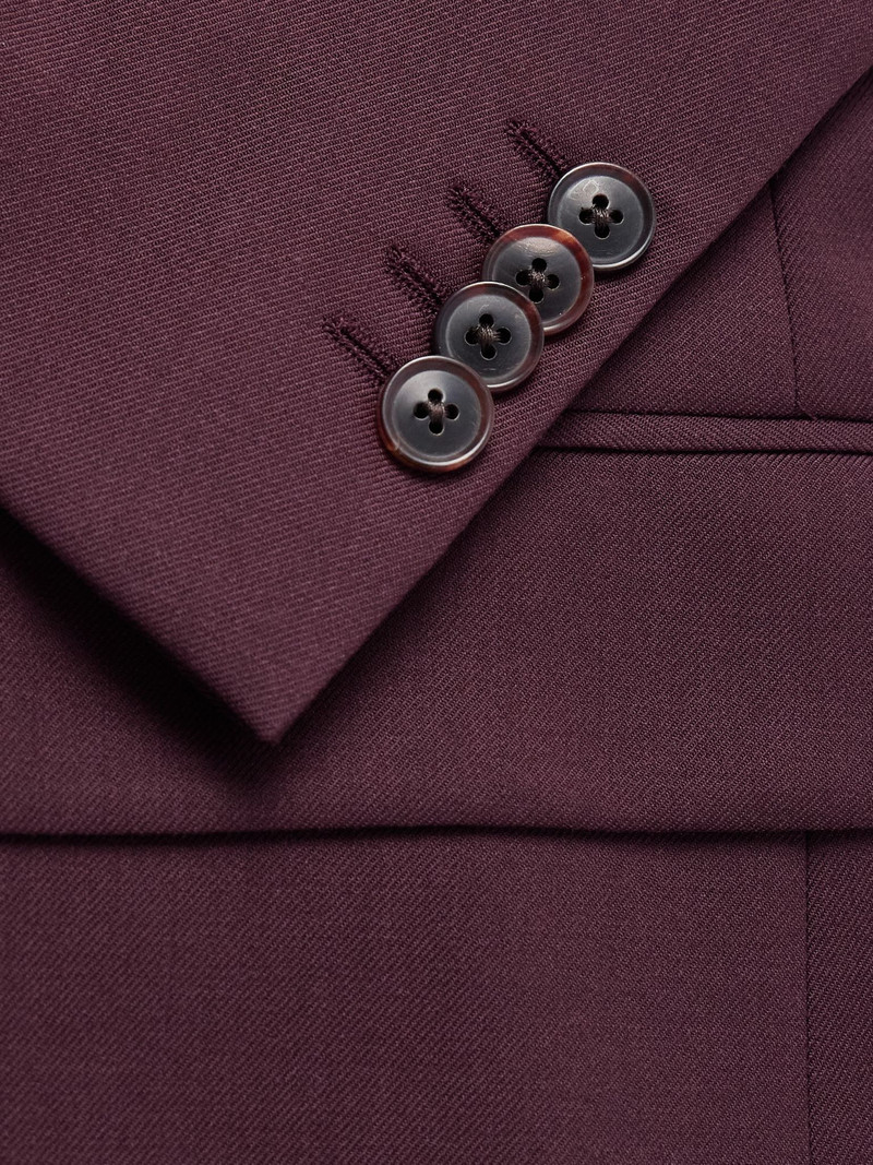 Soho Slim-Fit Wool-Twill Suit Jacket Burgundy 4