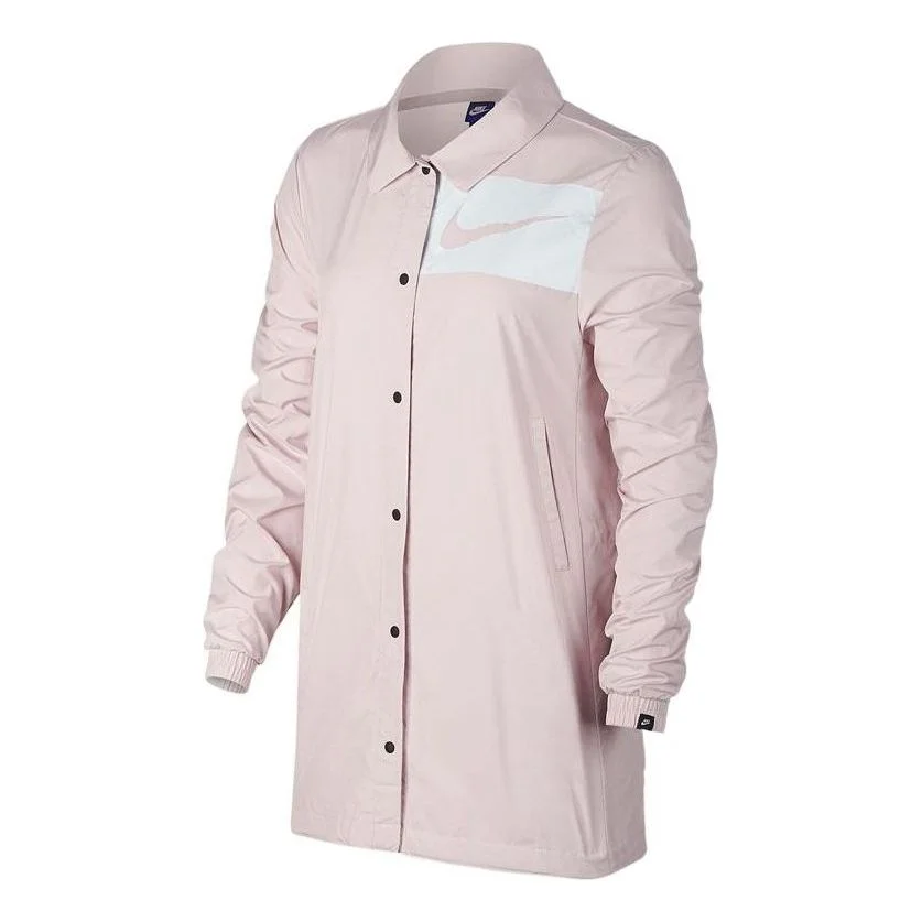 (WMNS) Nike Casual Sports Logo Colorblock Jacket Pink 893030-699 - 1