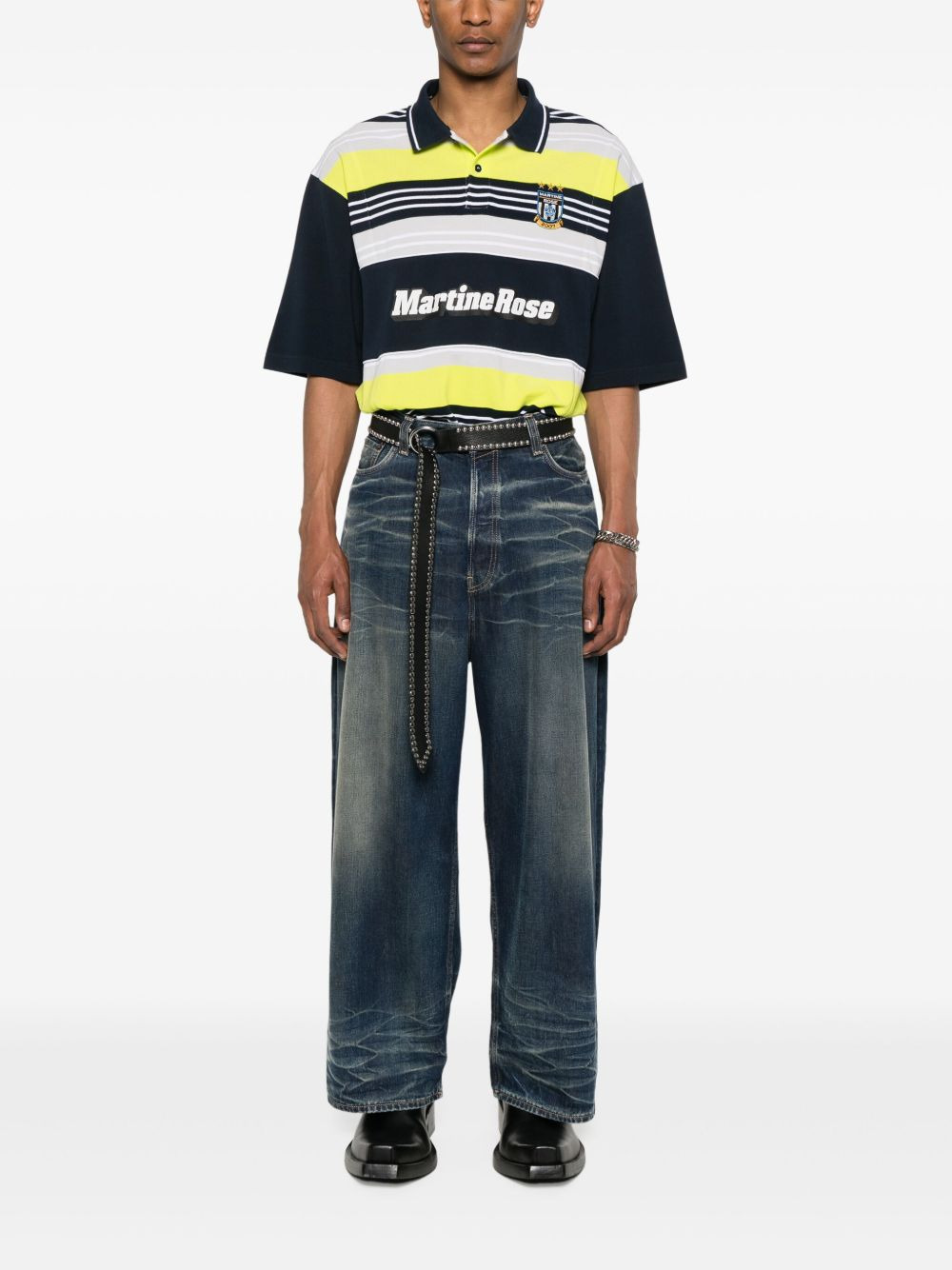 panelled polo shirt - 3