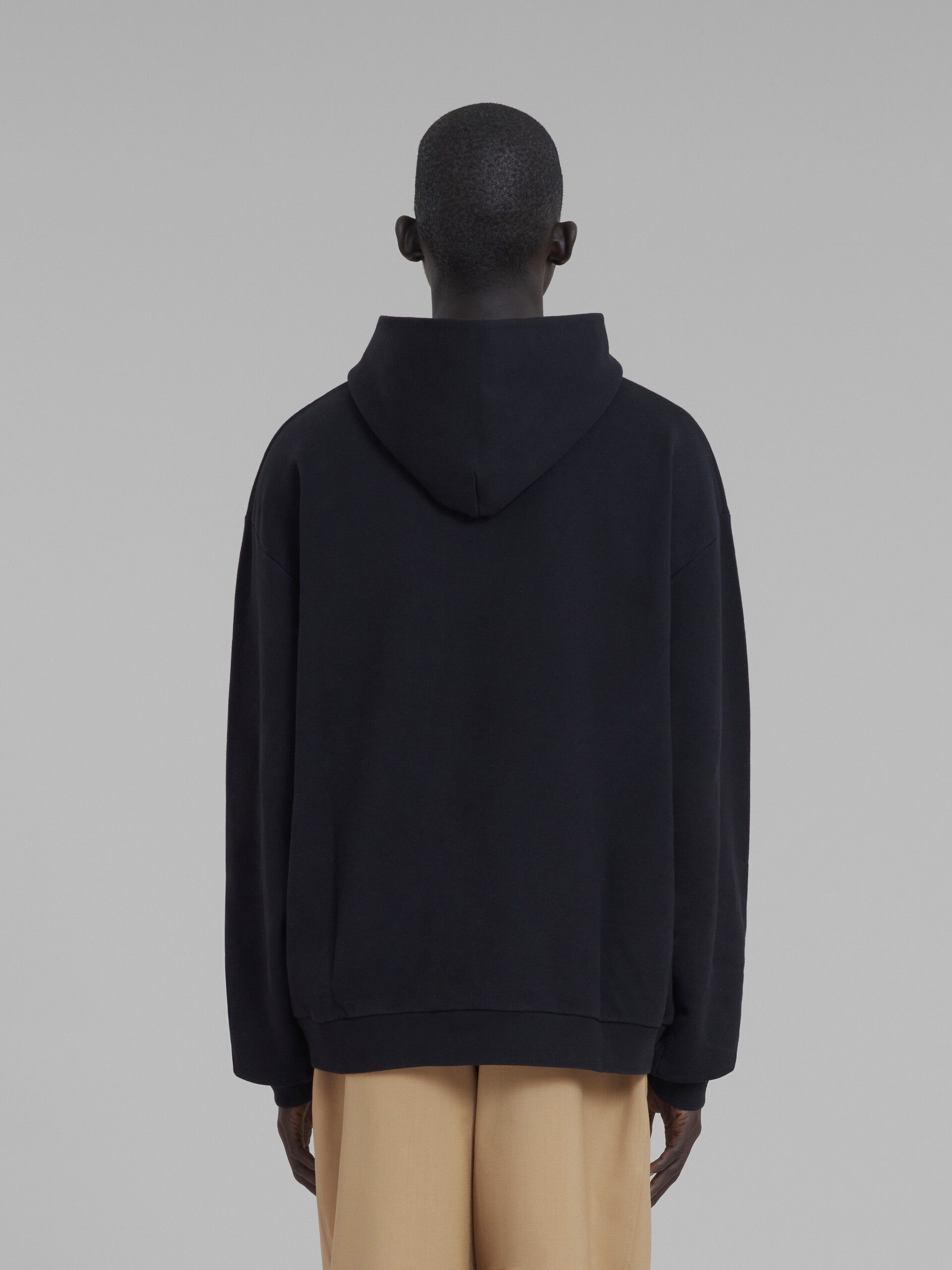 BLACK COTTON SWEATSHIRT WITH MARNI LOGO - 3