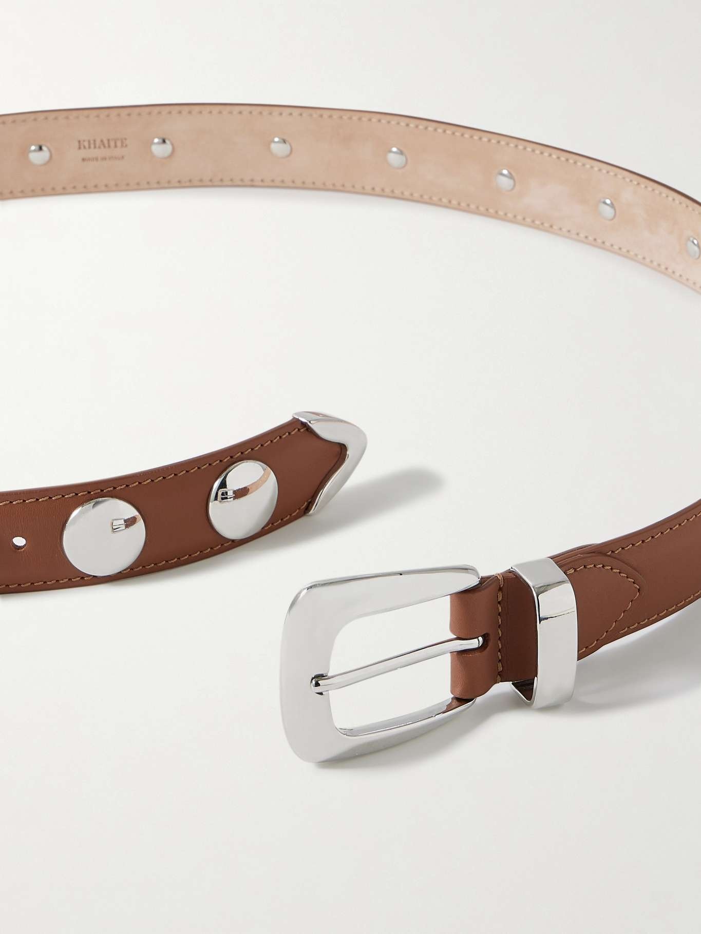 Benny studded leather belt Tan - 3