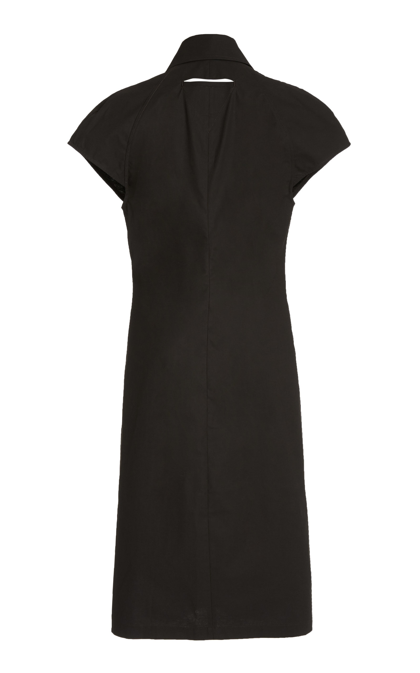 Button-Detailed Cotton-Blend Midi Shirt Dress brown - 3