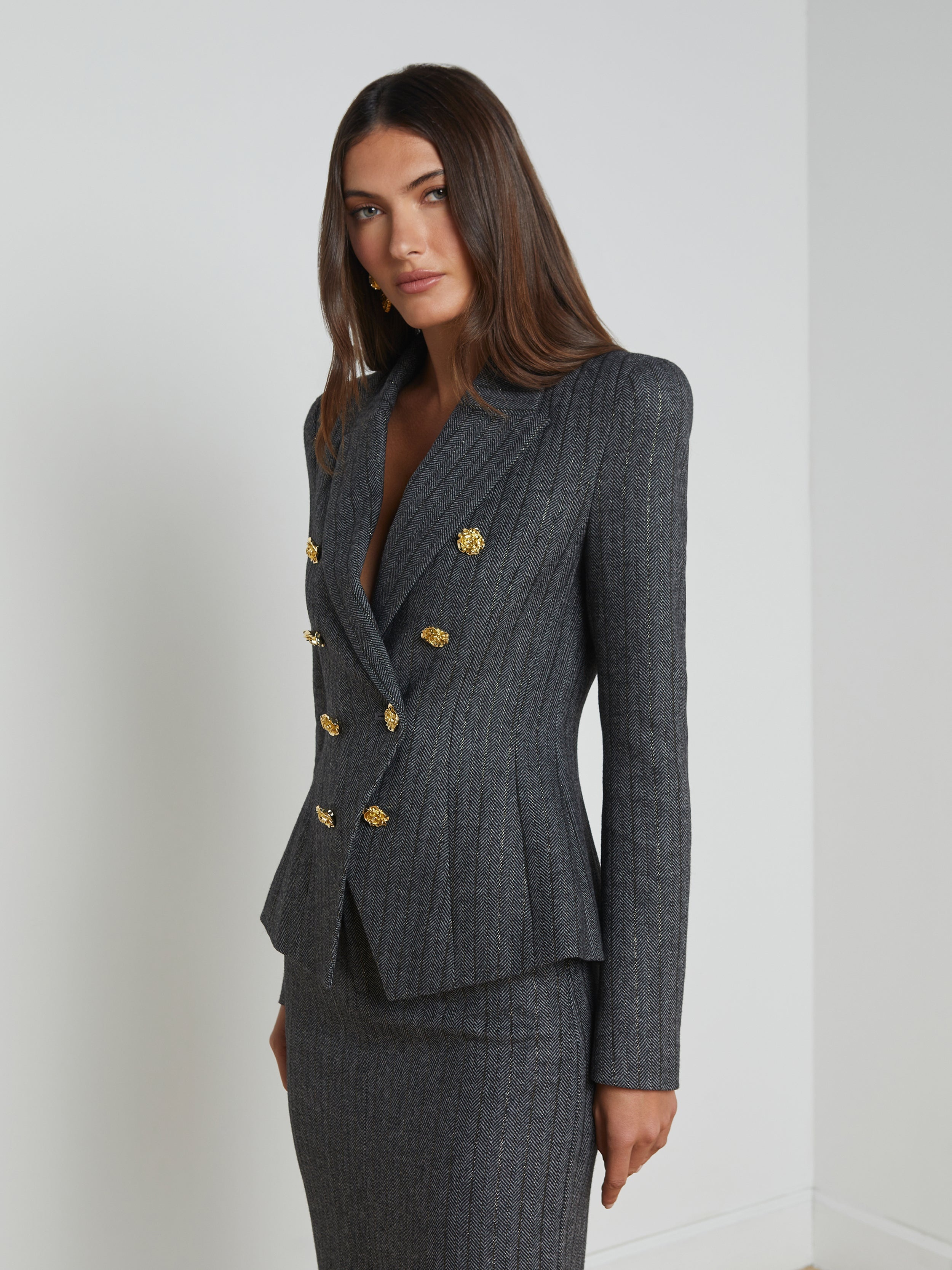 Bethany Herringbone Blazer - 5