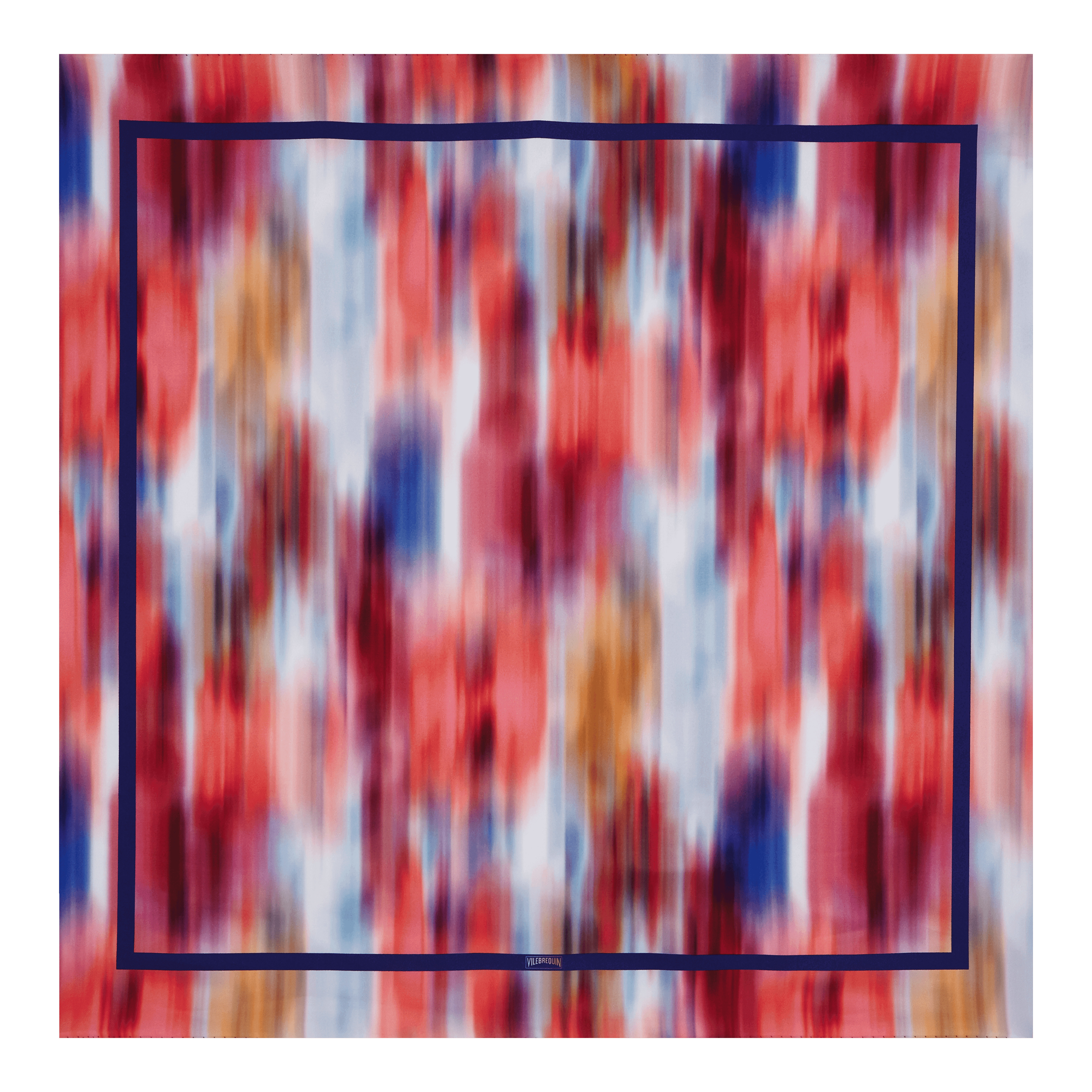 Unisex Silk Scarf Ikat Flowers - 1