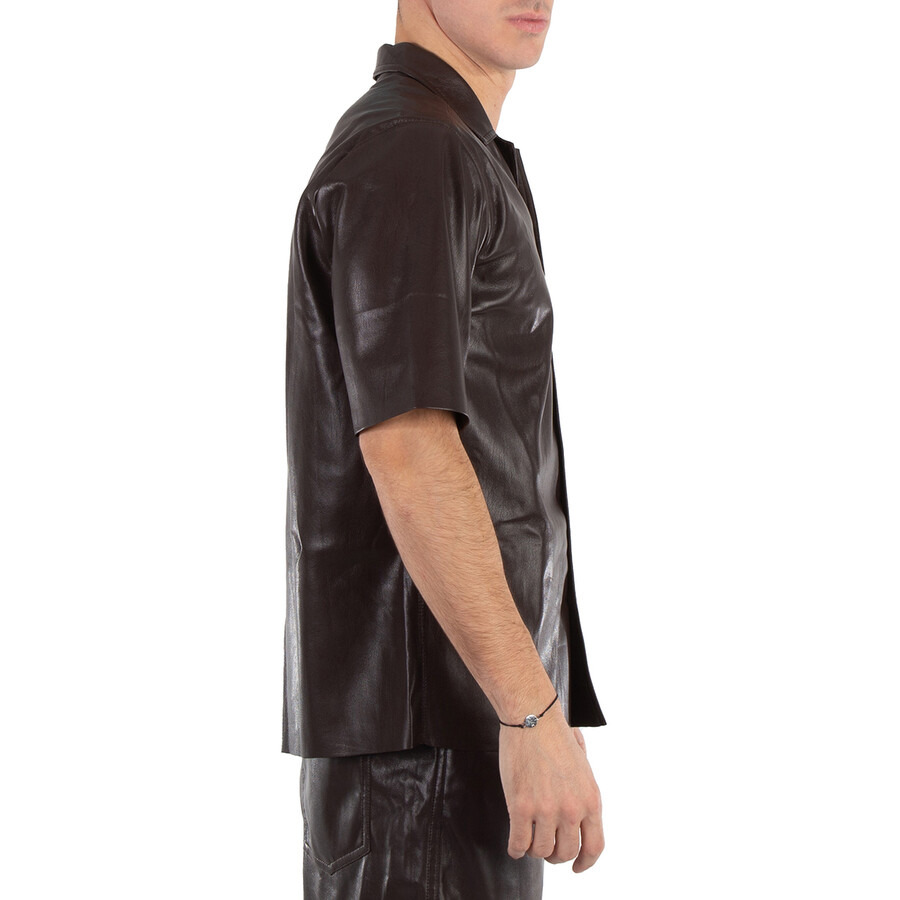 Nanushka Bodil Short Sleeve Leather Shirt - 2