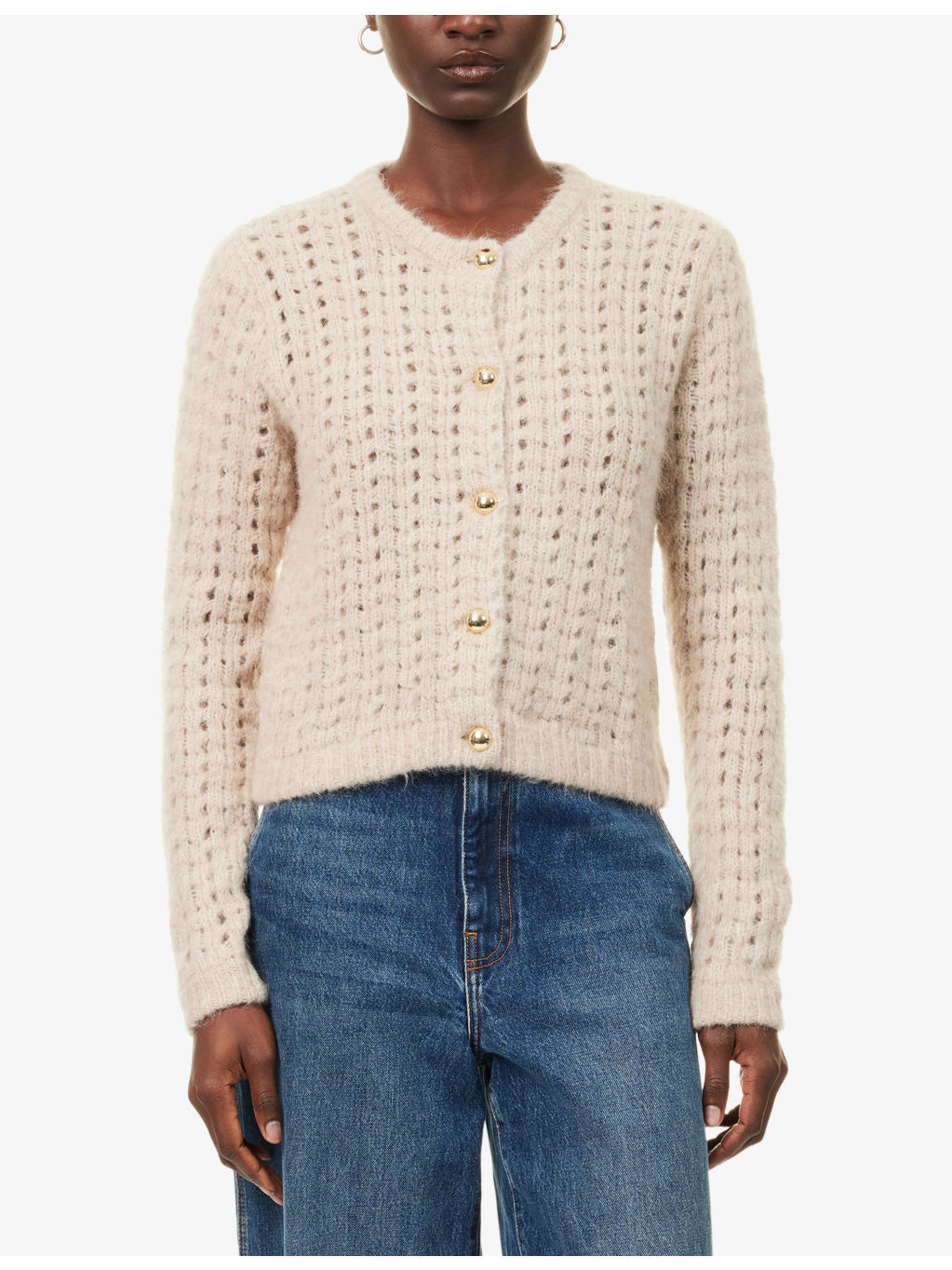 The Plush Round-Neck Knitted Cardigan - 3
