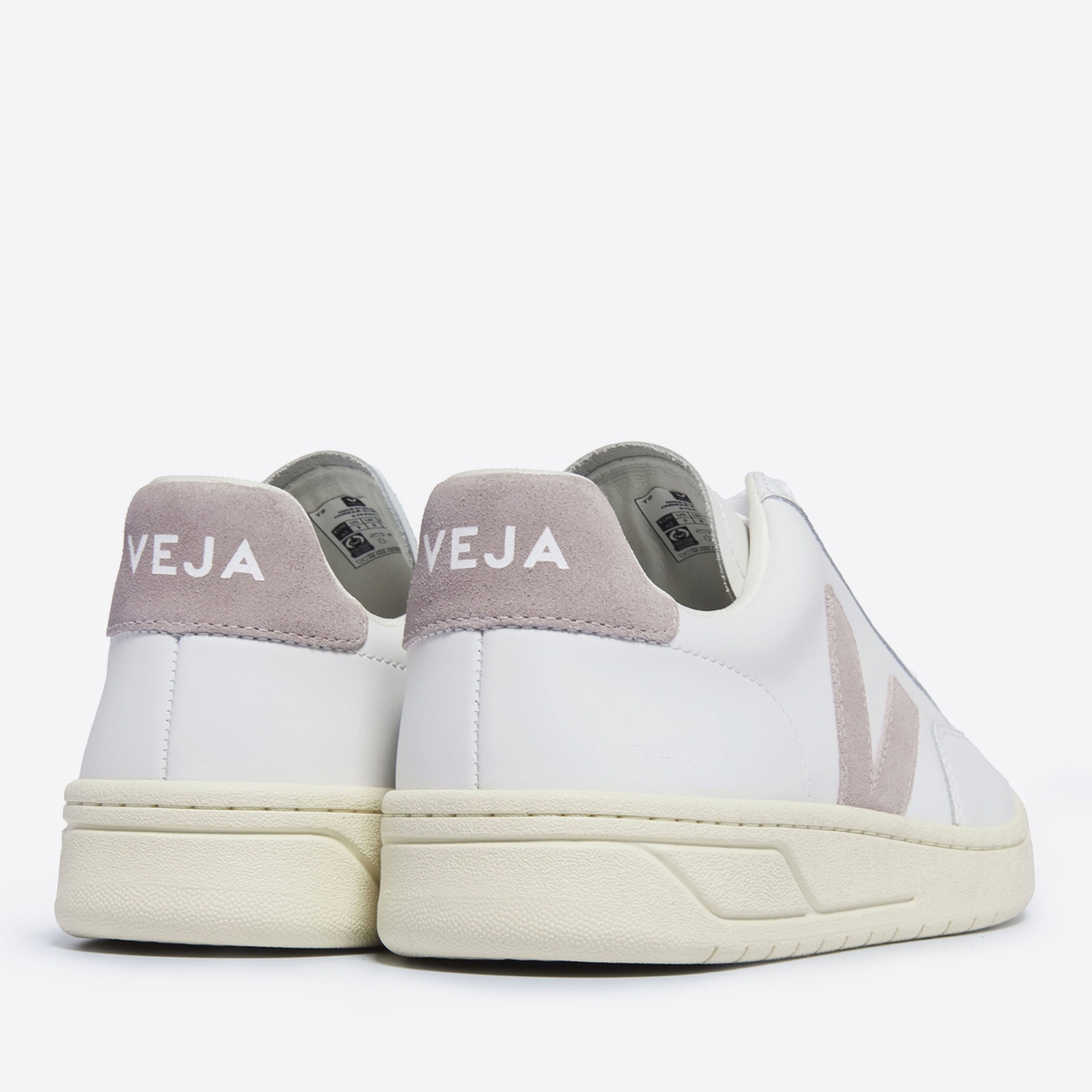 Veja Women's V-12 Leather Trainers - Extra White/Babe - 3