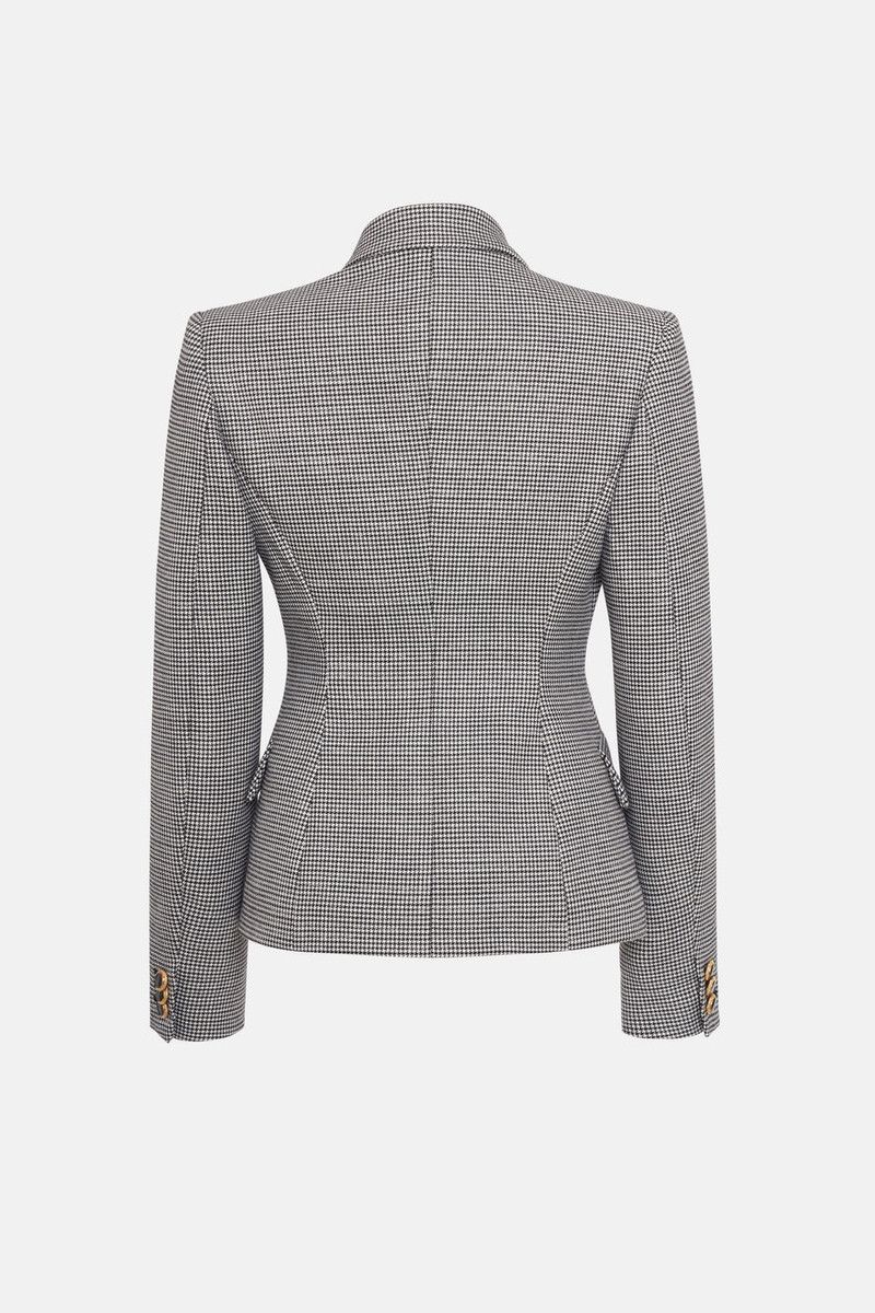 Alessandra Rich LUREX WOOL PIED DE POULE DOUBLE BREASTED JACKET outlook