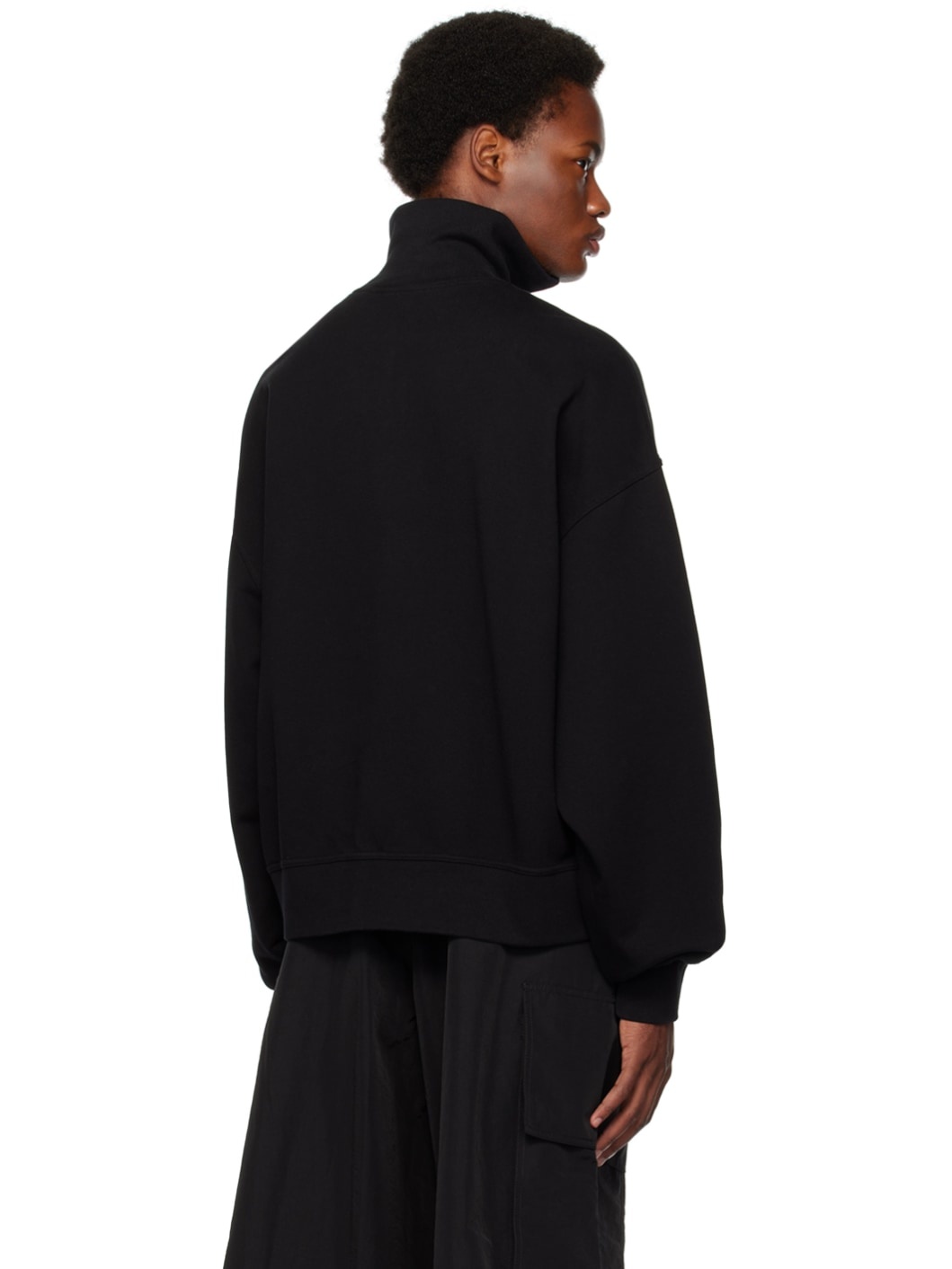 Palm Angels Black Quarter Zip Sweatshirt | ssense | REVERSIBLE