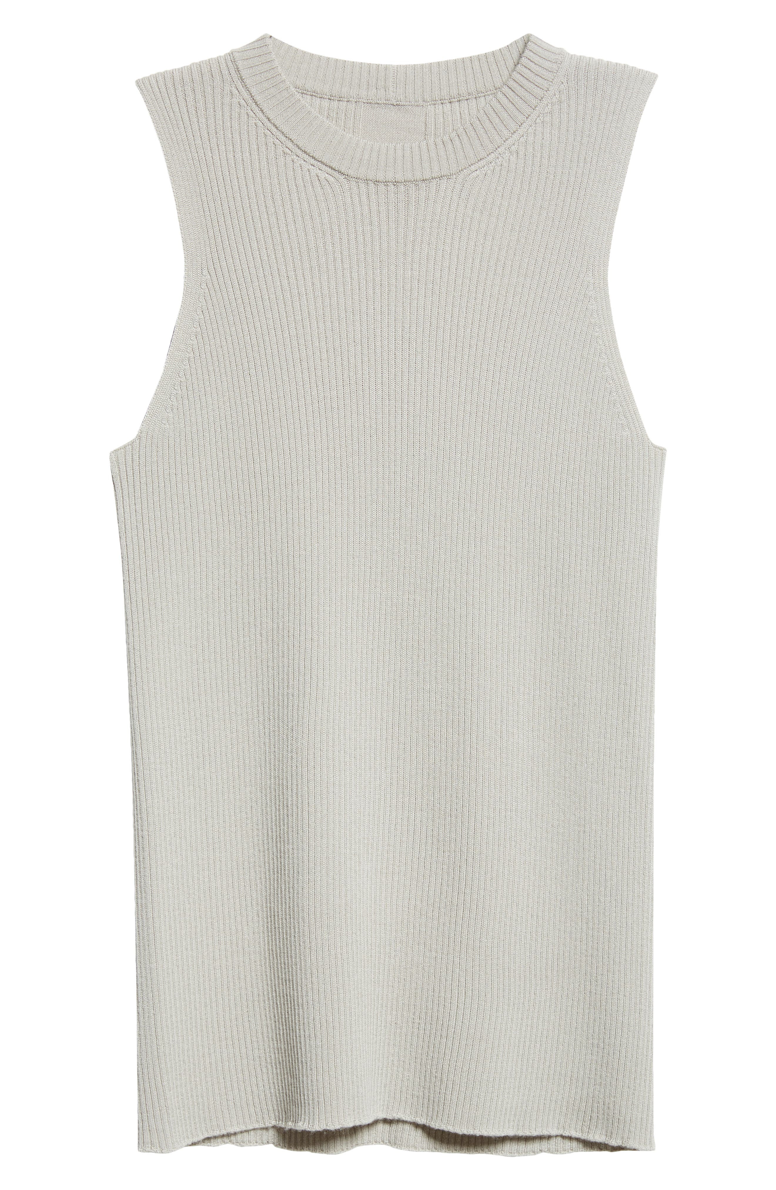 Rick Owens Maglia Wool Rib Tank in Pearl at Nordstrom - 6