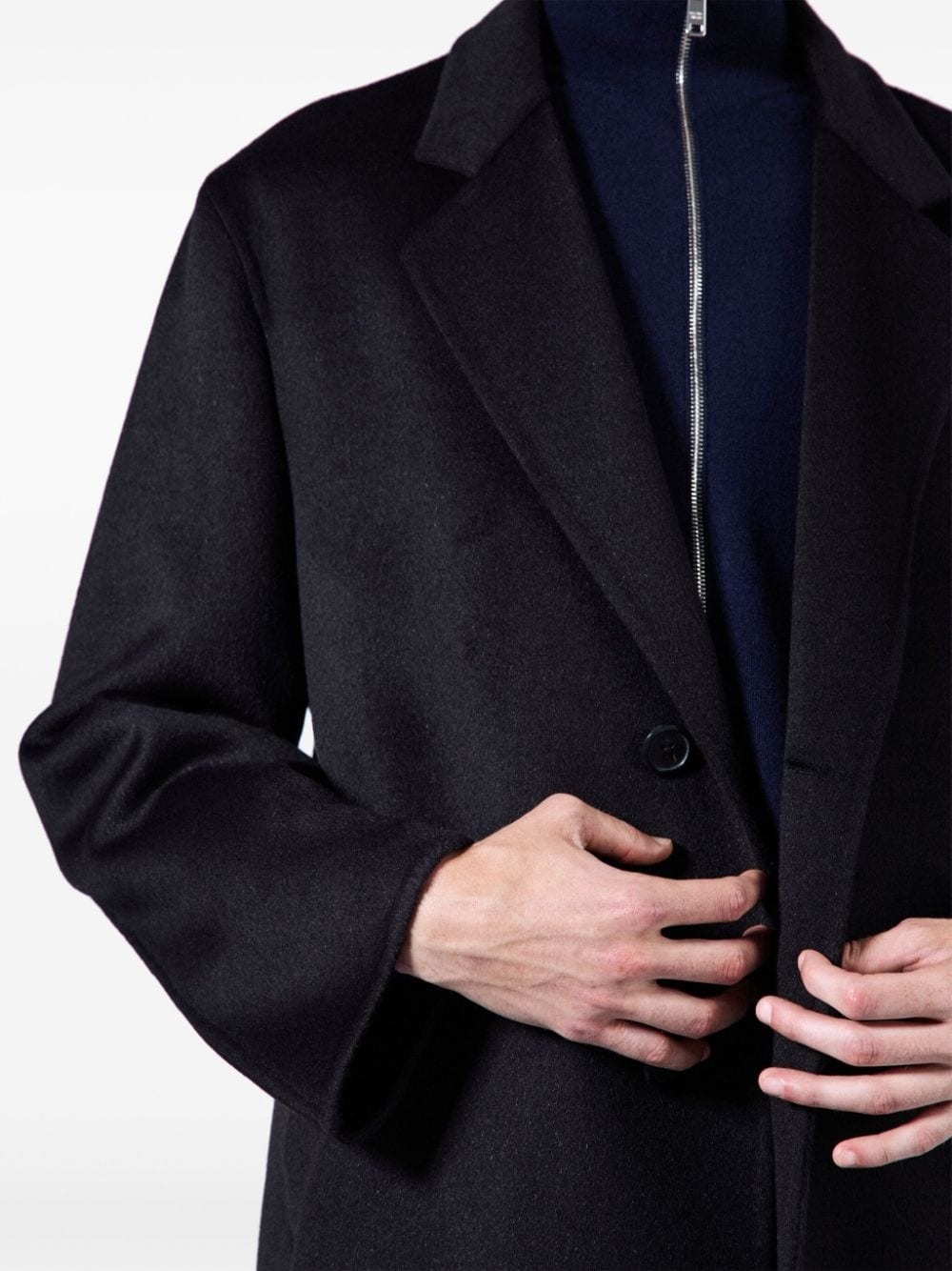 single-breasted wool coat - 4