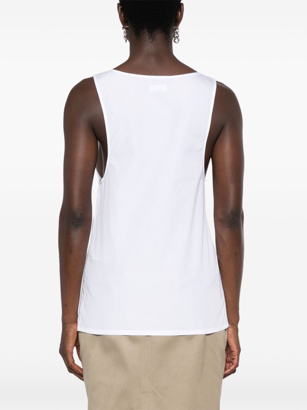 semi-sheer henley tank top - 4