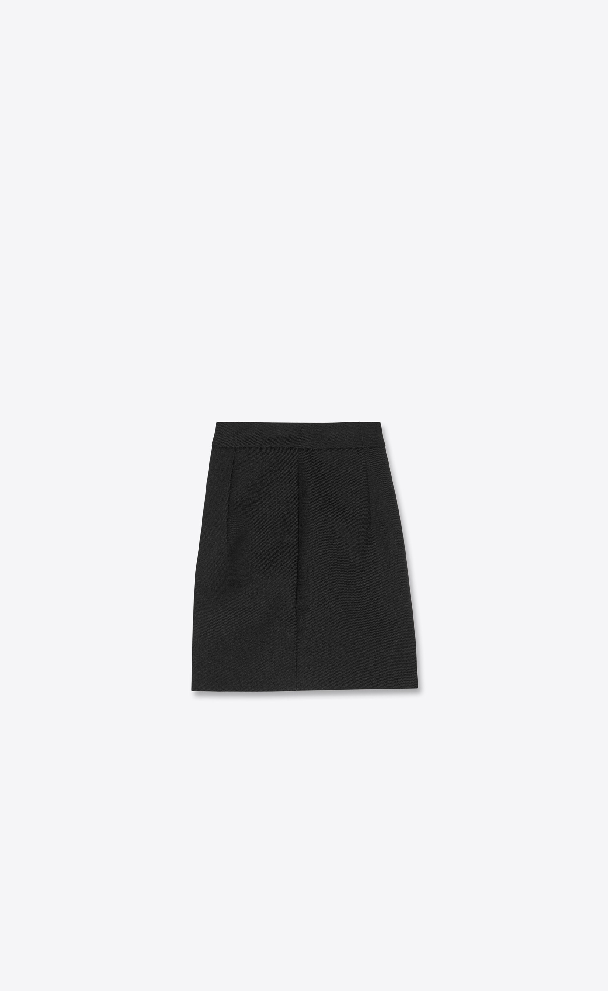 pleated mini shorts in wool  gabardine - 2
