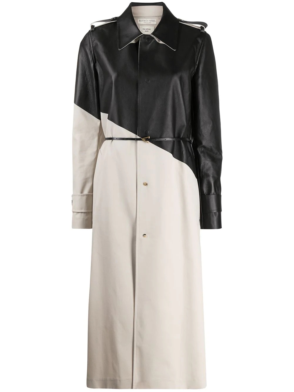 two-tone trench coat - 1