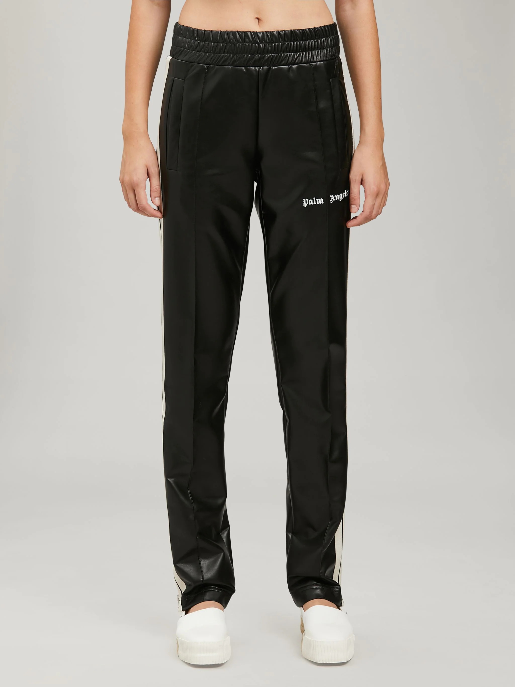 LEATHER TRACK PANTS - 3