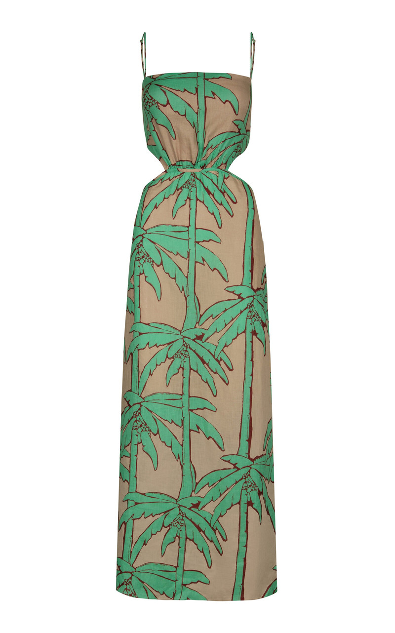 Beach Harmony Printed Linen Midi Dress print - 1