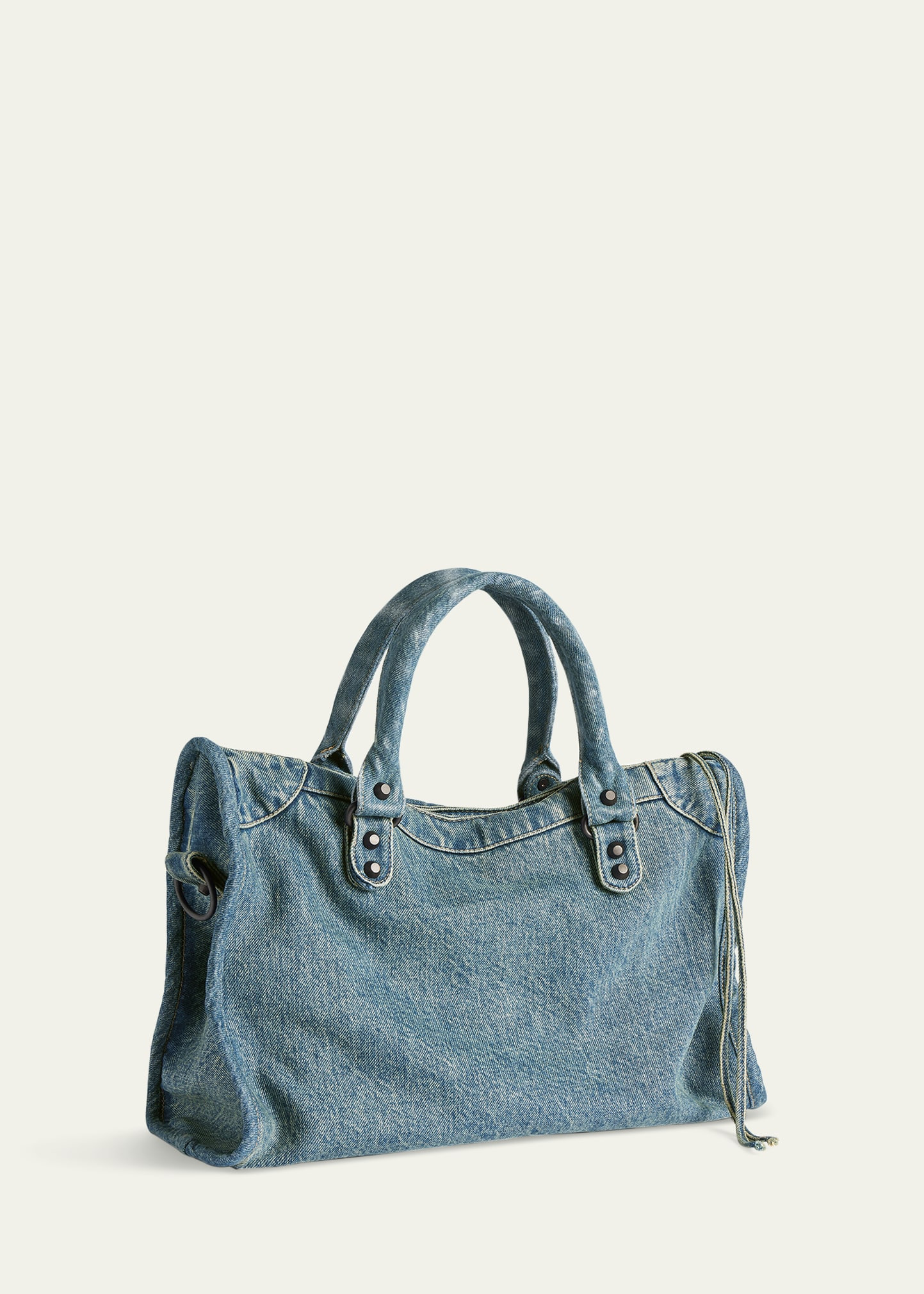 Le City Medium Washed Denim Shoulder Bag - 3
